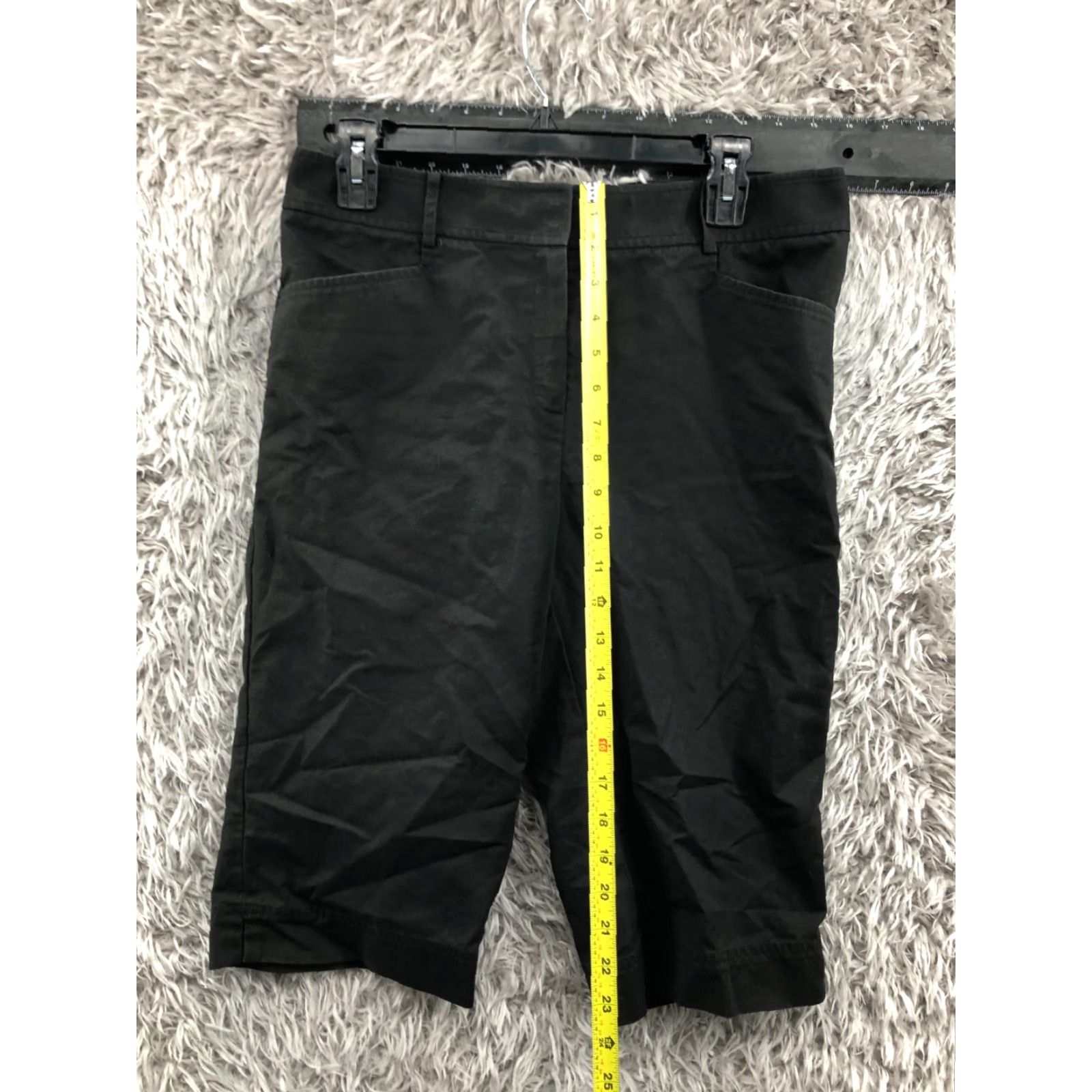 Vintage Lafayette 148 Bermuda Shorts Womens Size 8 Mid Rise Dark Wash Black Hook Eye Shirt Size 30" / US 8 / IT 44 - 3 Thumbnail