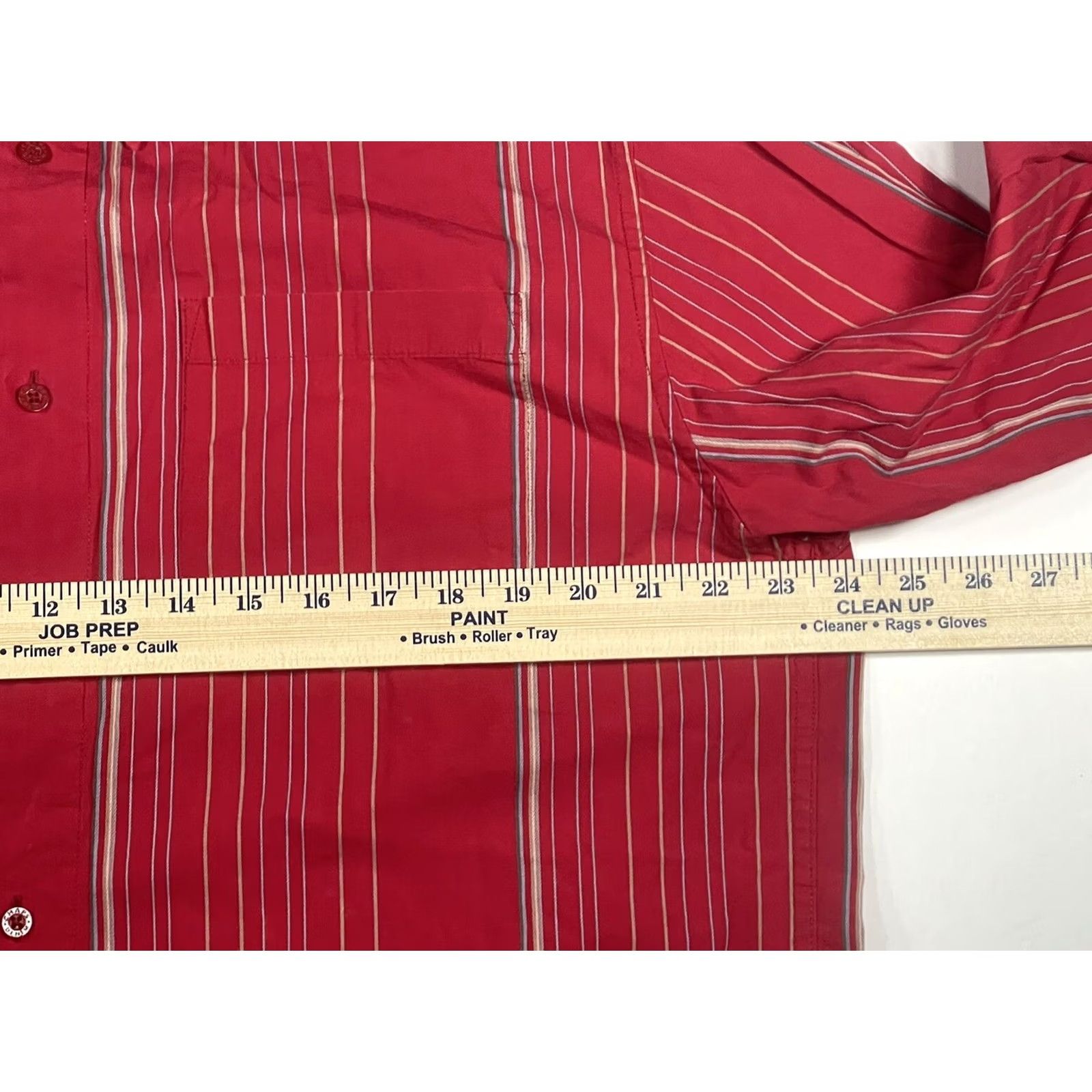 Chaps Chaps Mens Red Cotton Striped Shirt Button Front Long Sleeve Casual Size L Size US L / EU 52-54 / 3 - 6 Thumbnail