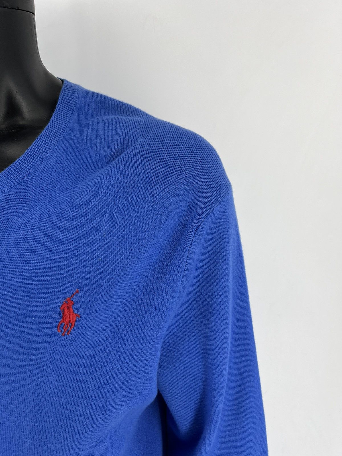 Polo Ralph Lauren × Ralph Lauren × Vintage Vintage Polo Ralph Lauren V-Neck Sweater 90s Navy Size US L / EU 52-54 / 3 - 6 Thumbnail
