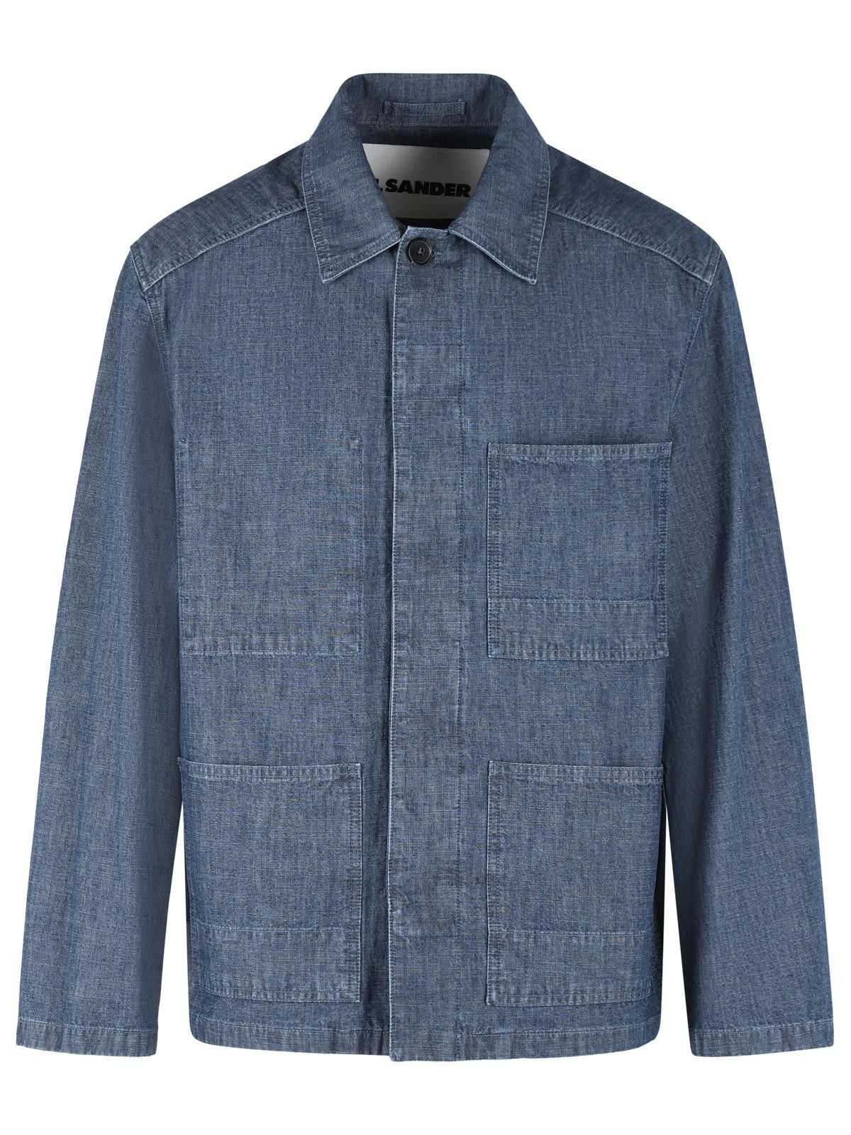 Jil Sander JIL SANDER Blue Cotton Jacket Size US M / EU 48-50 / 2 - 1 Thumbnail