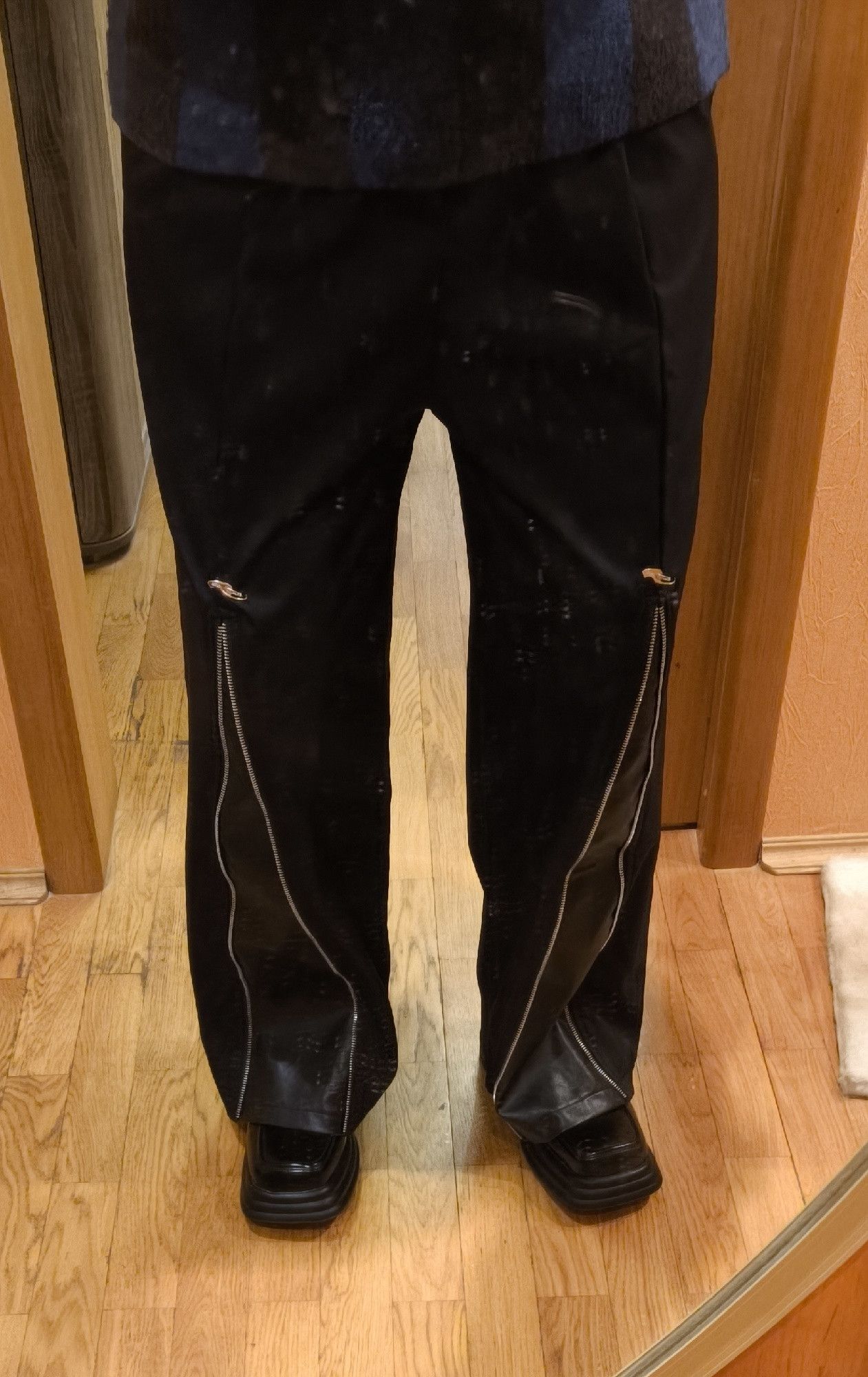 Japanese Brand × Jean Patchwork Wide Leg Zipper Pants Size US 30 / EU 46 - 7 Thumbnail