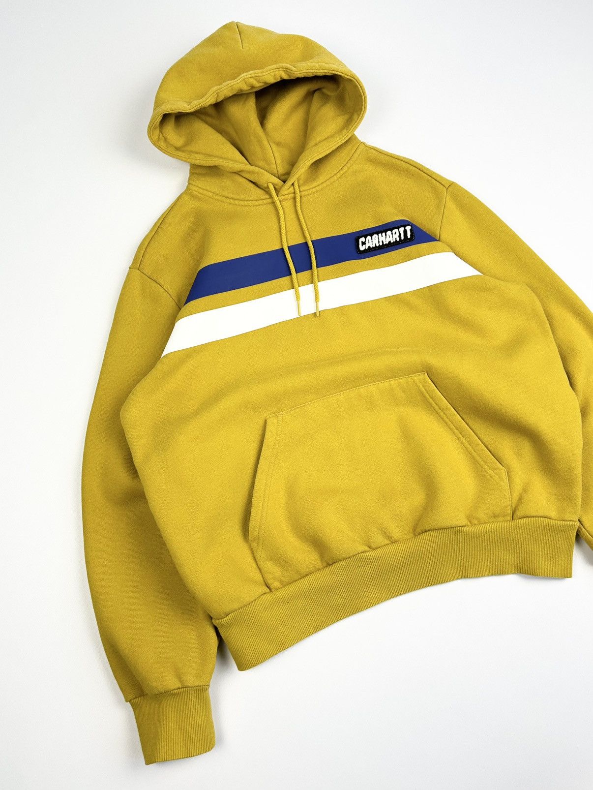 Carhartt × Carhartt Wip × Stussy Y2k Carhartt Wip YELLOW Hooded Borman Sweatshirt Size US S / EU 44-46 / 1 - 2 Thumbnail