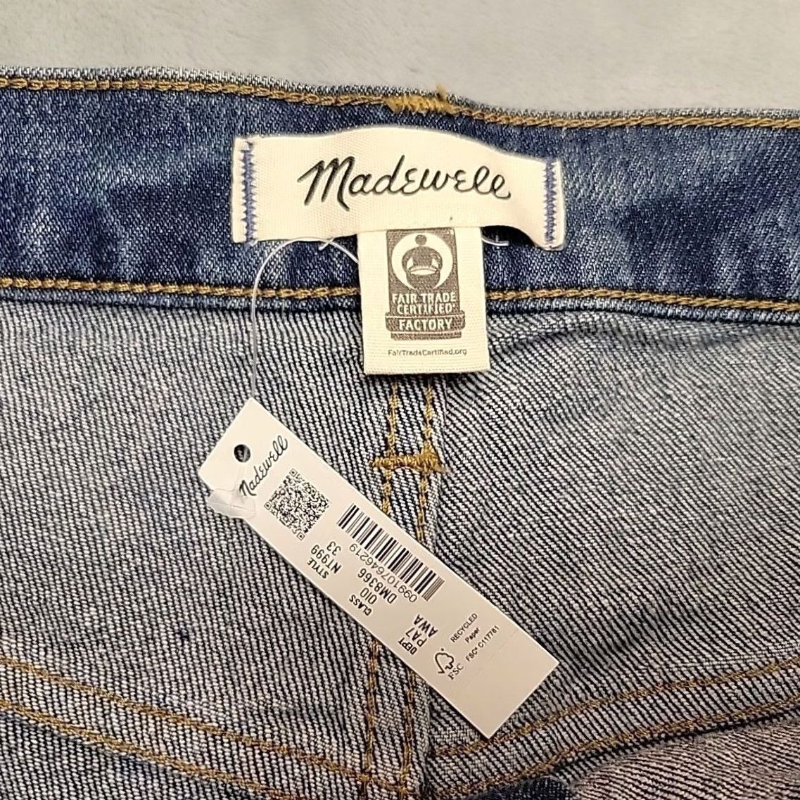 Madewell Madewell Jeans Women Size 33 Blue Emmett Wide-Leg Raw Hem Boho Casual Size 24" / US 00 / IT 34 - 4 Thumbnail