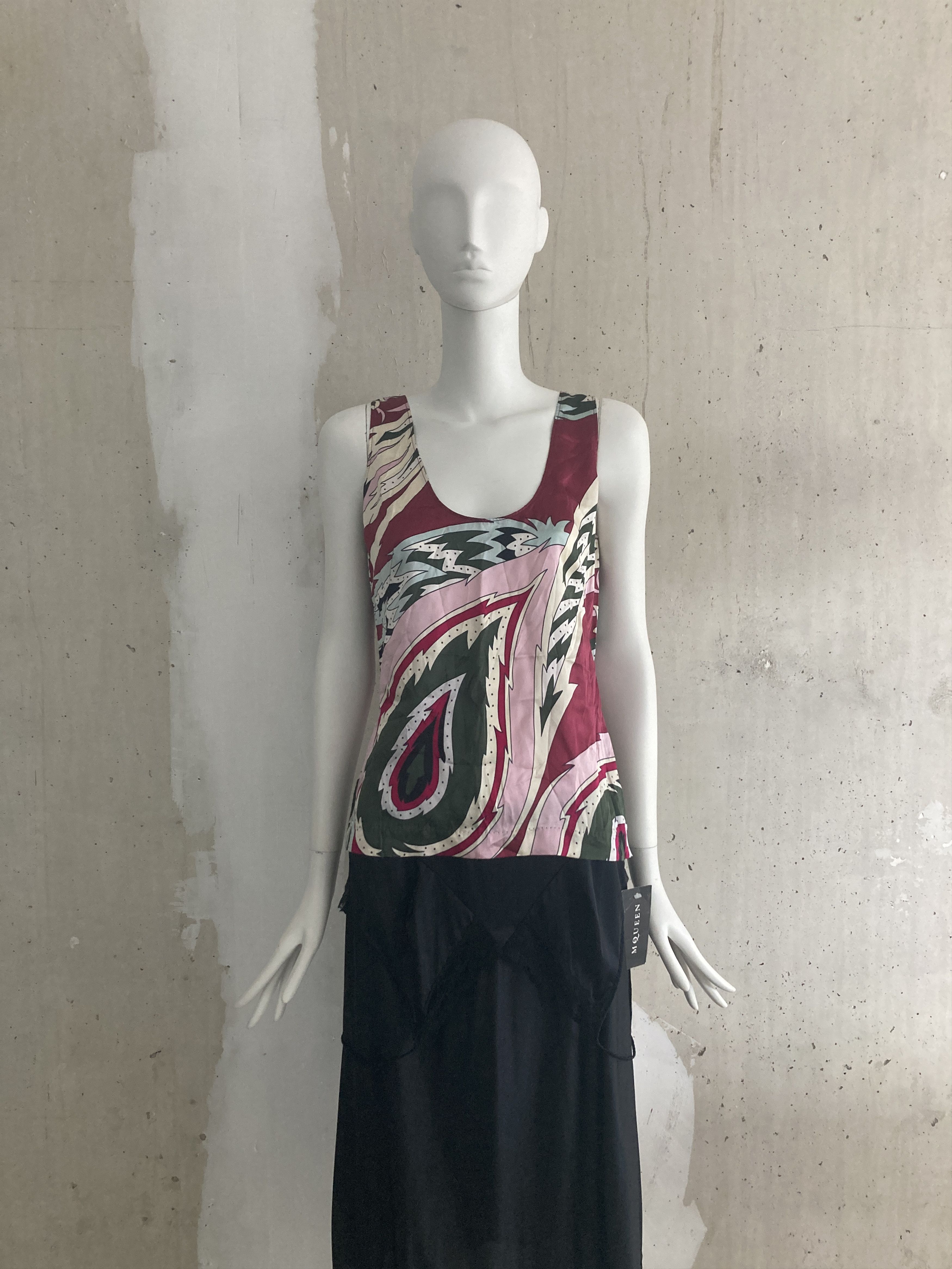 image of Alexander Mcqueen Mcqueen Ss2001 'voss' Paisley Print Silk Top, Women's (Size Medium)