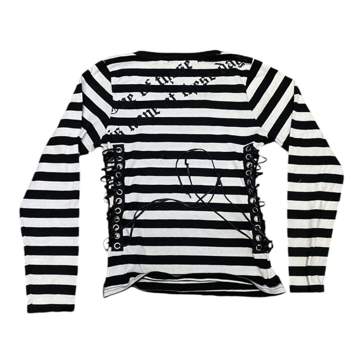 If Six Was Nine RARE GOTHIC PUNK PRISONER STRIPE BONDAGE SHIRT Size M / US 6-8 / IT 42-44 - 6 Thumbnail