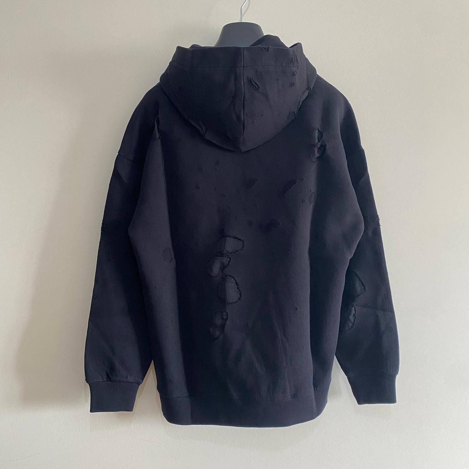 Givenchy Black Distressed Blurred Logo Hoodie Size US XL / EU 56 / 4 - 6 Thumbnail
