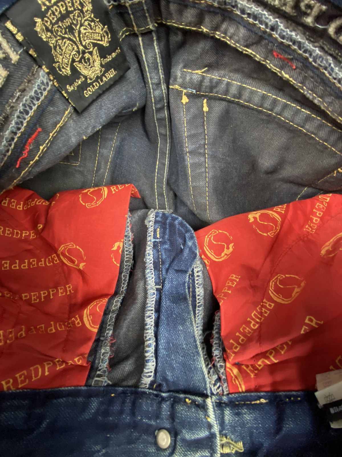 If Six Was Nine × Japanese Brand × Le Grande Bleu (L.G.B.) Distressed Redpepper Flare Jean Size US 30 / EU 46 - 8 Thumbnail