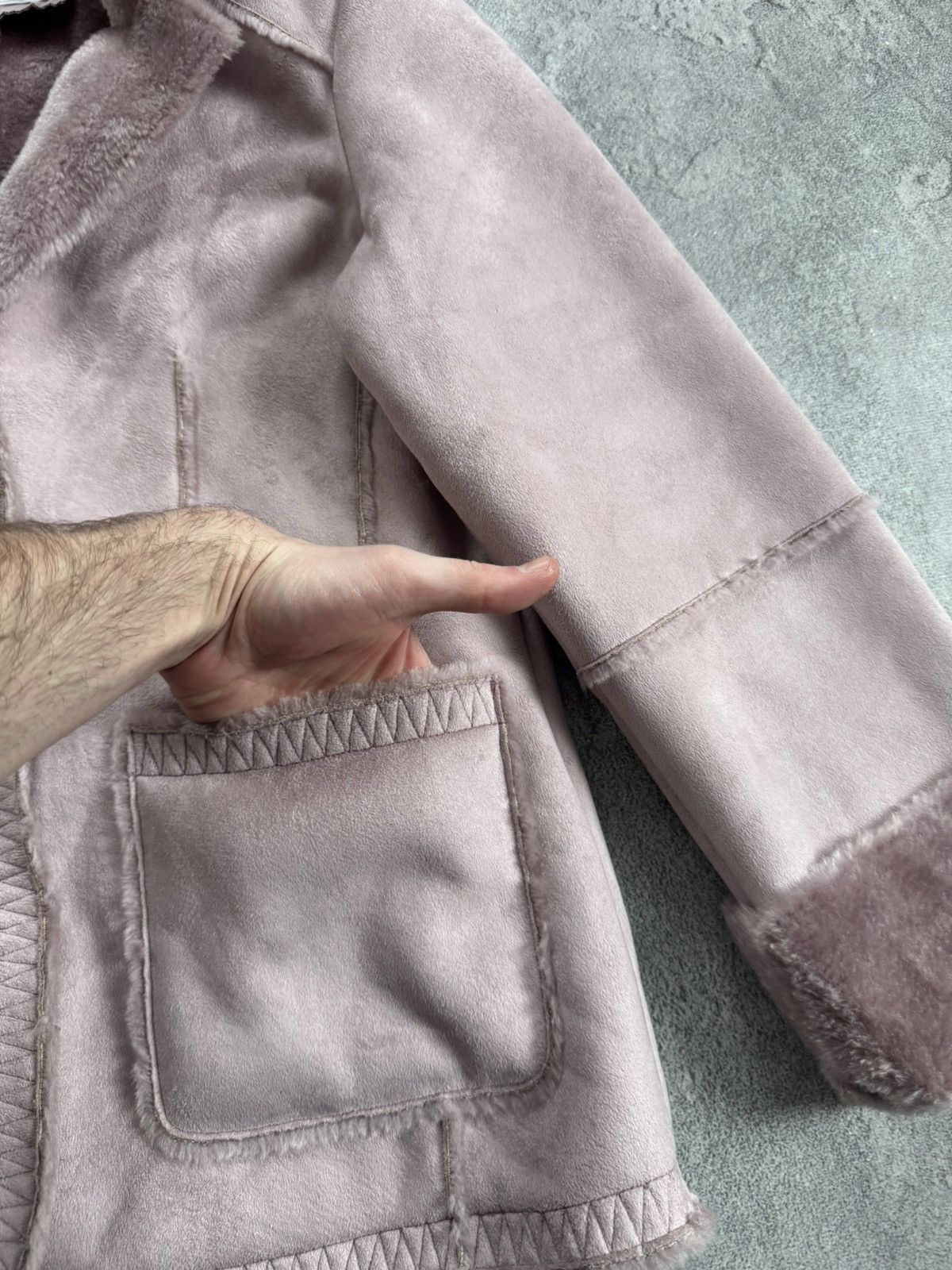 Miss Sixty TCM retro vintage fax fur coat linned sherpa jacket Y2K LGB Size S / US 4 / IT 40 - 10 Thumbnail