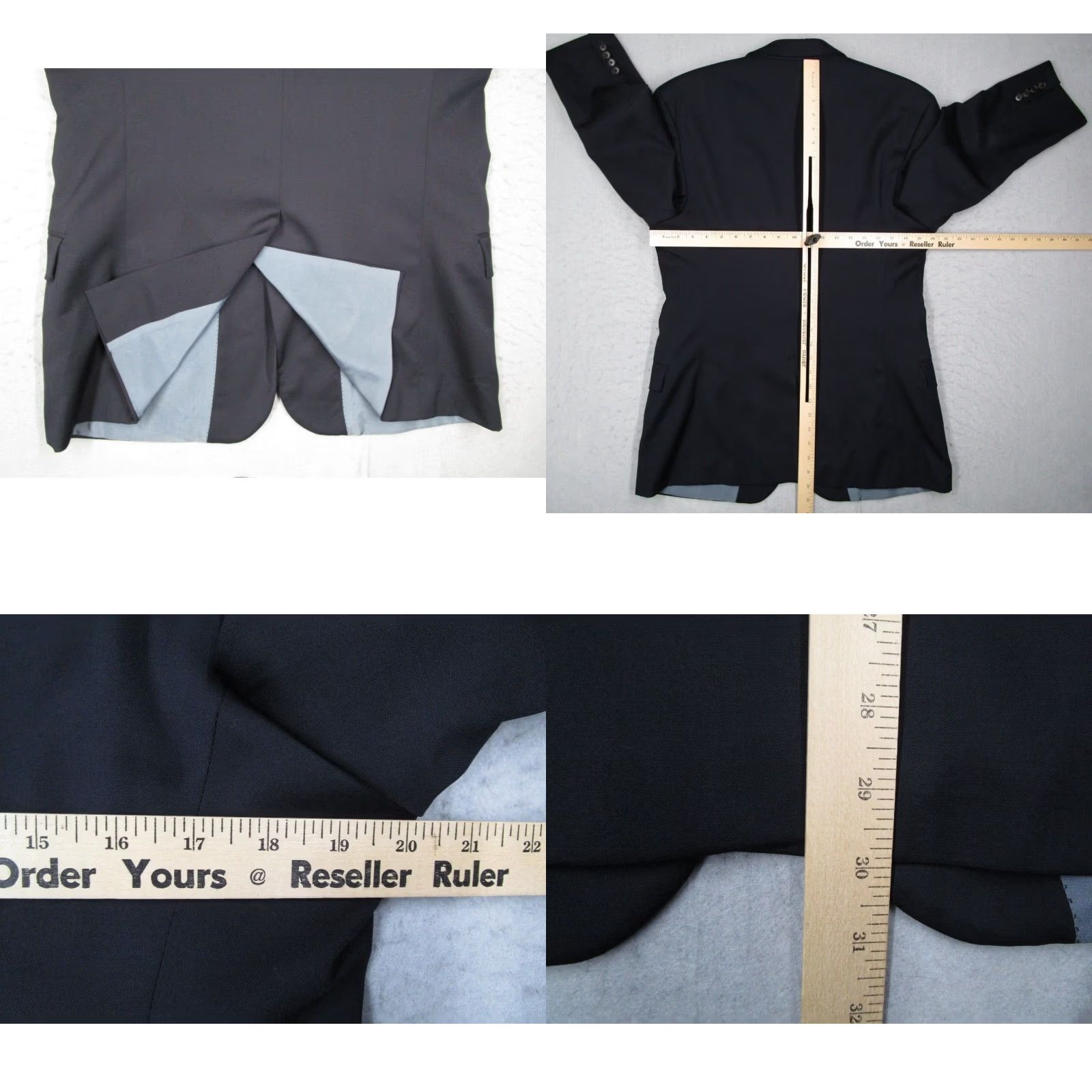 Hugo Boss HUGO BOSS Men's 2 Button Super 100 Wool Blue Regular Fit Suit Jacket 44 Size 44R - 8 Thumbnail
