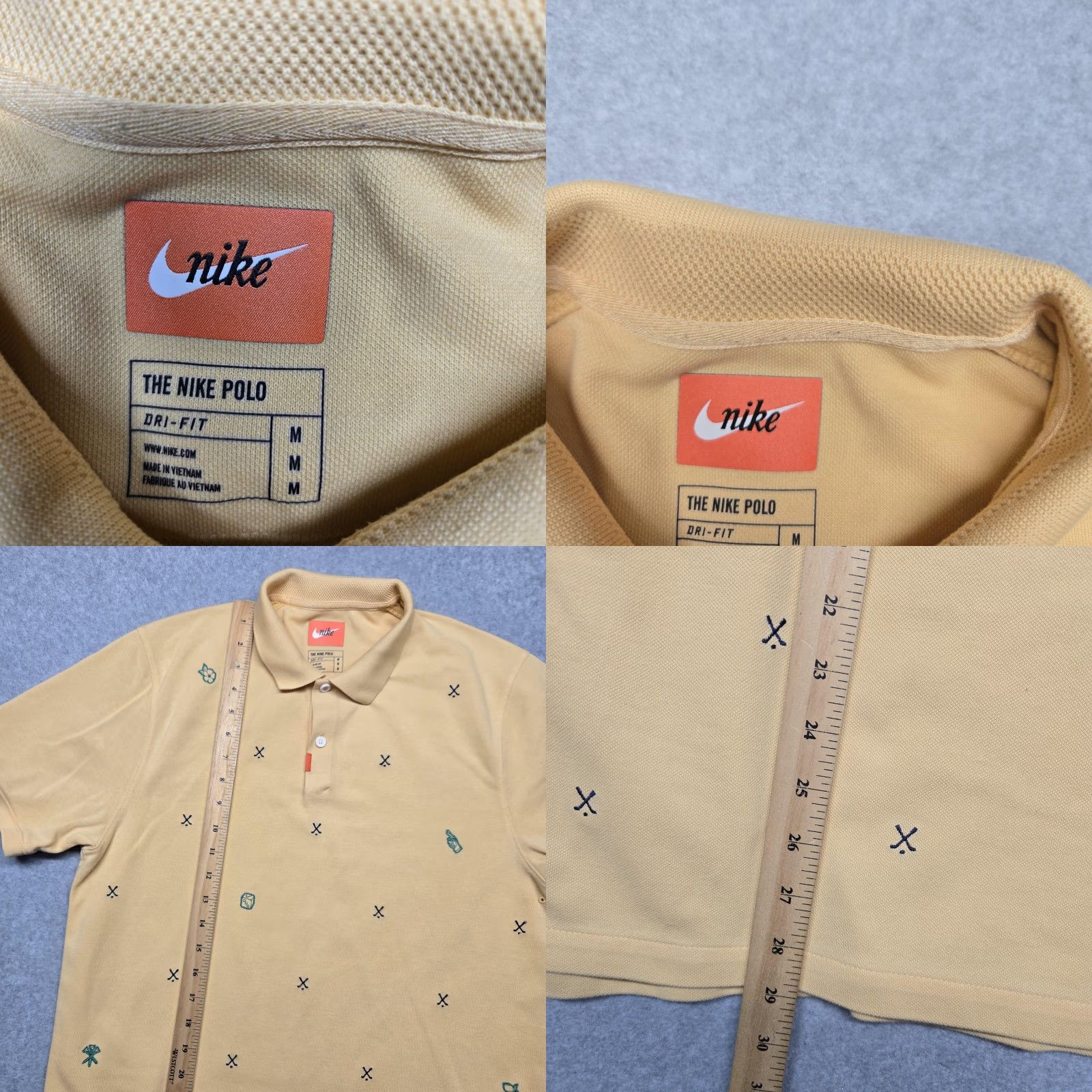Nike Nike Polo Shirt Mens M Tan Dri-Fit Embroidered Pattern Golf Tennis Casual Size US M / EU 48-50 / 2 - 9 Thumbnail