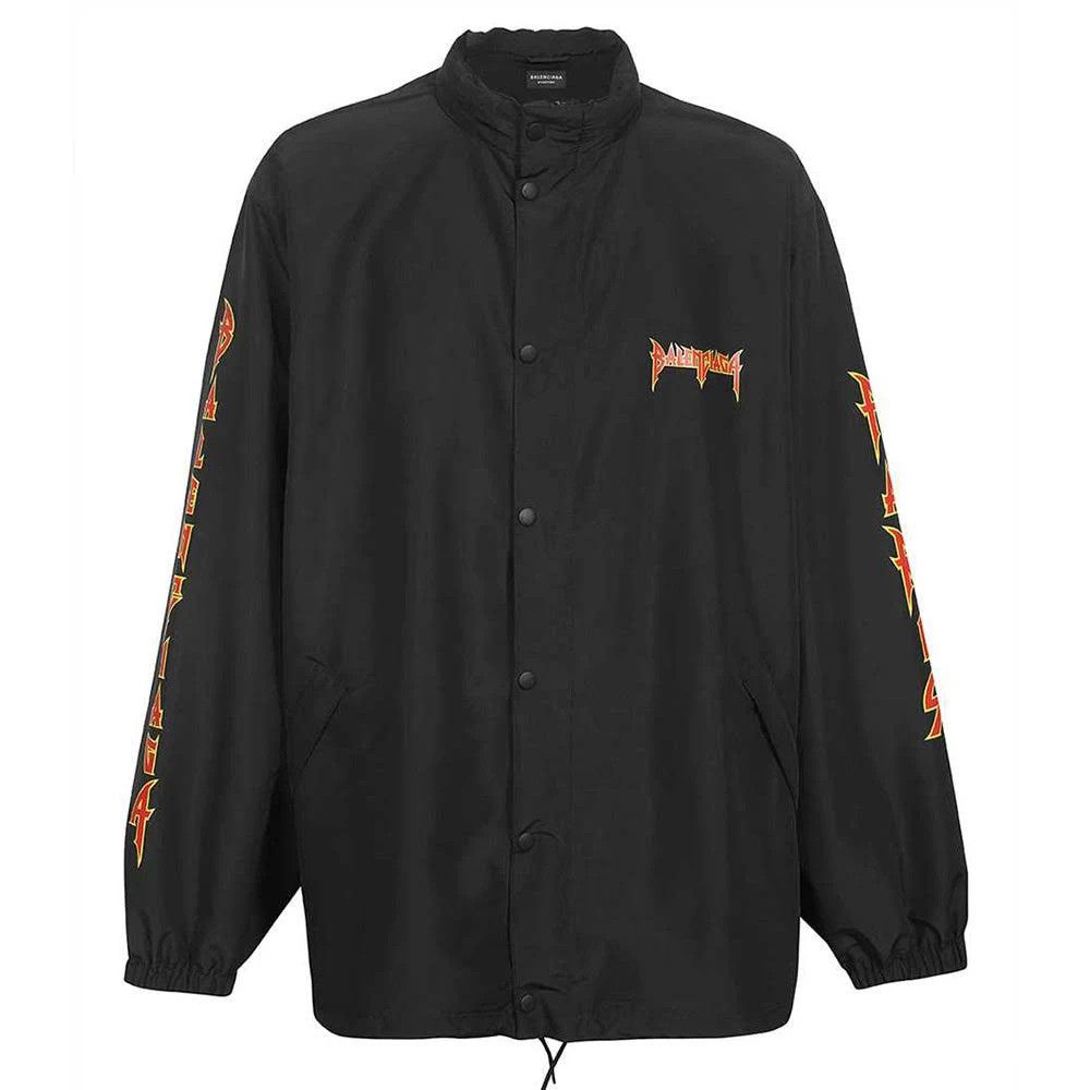 Balenciaga o1mle0724 Metal Logo Windbreaker in Black Size US M / EU 48-50 / 2 - 1 Thumbnail