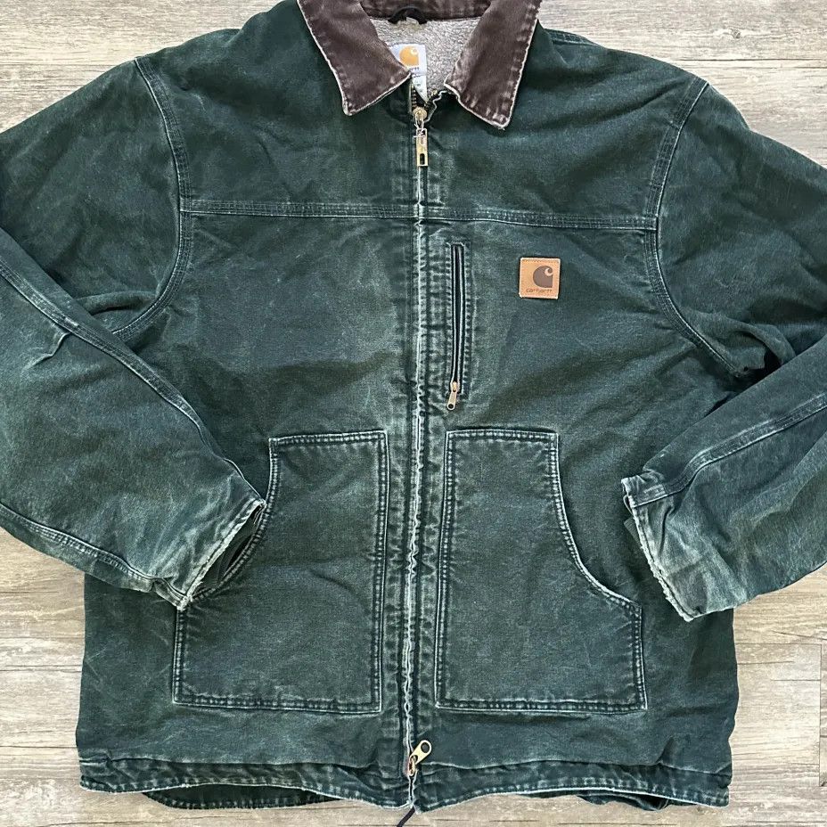 Carhartt Vintage Cahartt C61 SPC Spruce Green Chore Coat Size US XXL / EU 58 / 5 - 2 Thumbnail