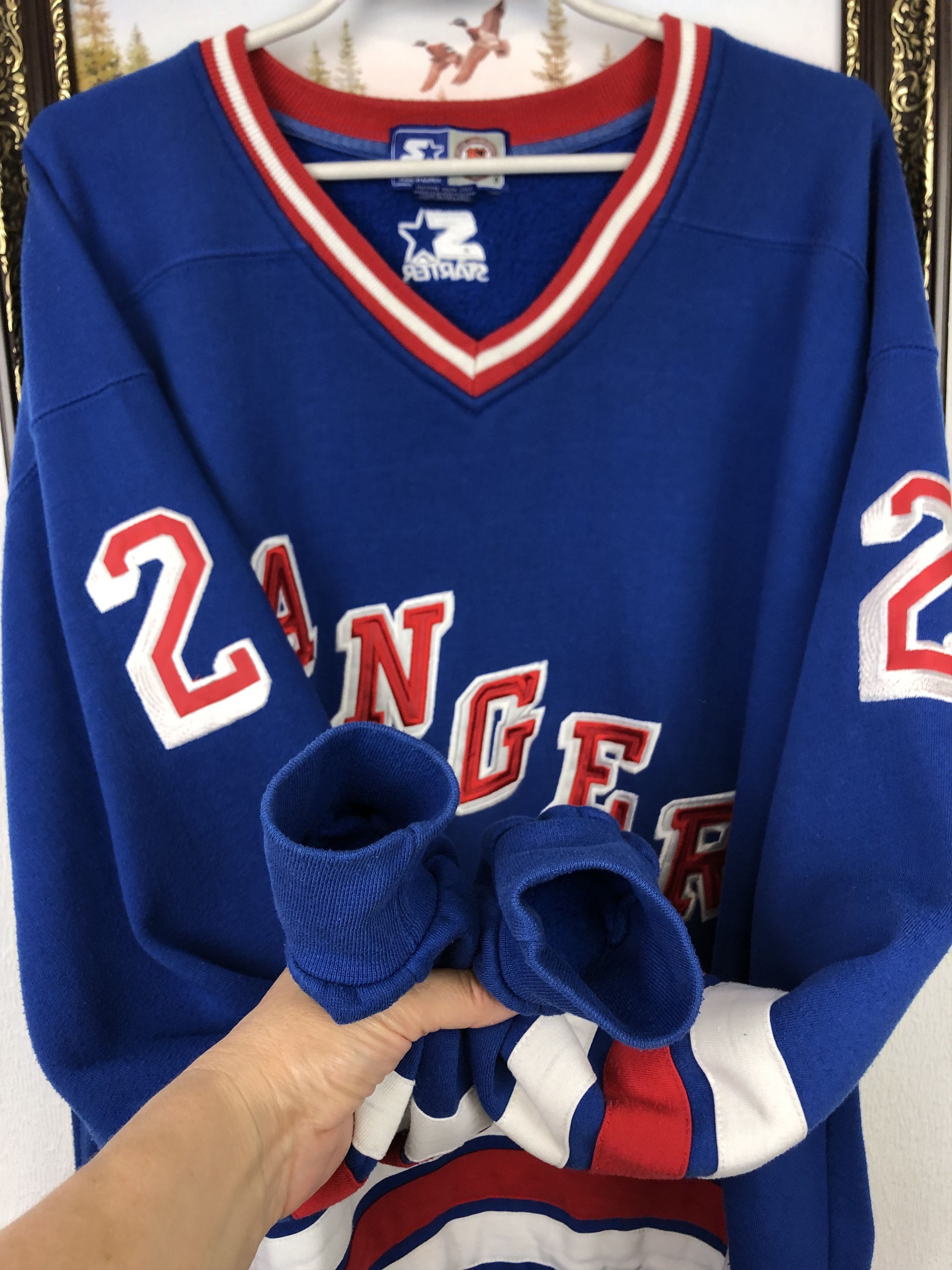 Starter Vintage Stanley Cup Brian Leetch New York Rangers Sweatshirt Size US XL / EU 56 / 4 - 10 Thumbnail