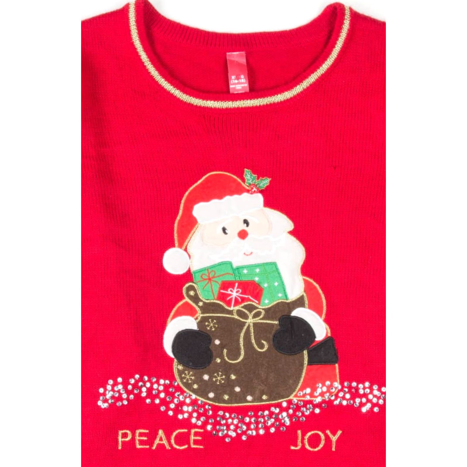 Vintage VINTAGE Red Ugly Christmas Pullover Shirt X-Large Adults Regular Red Santa 90s Ragstock Size XL / US 12-14 / IT 48-50 - 2 Thumbnail