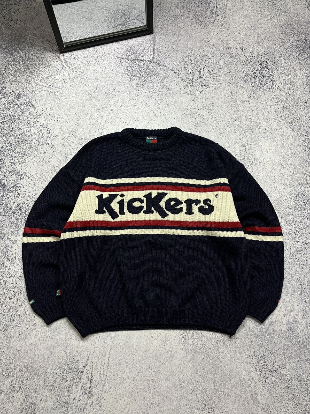 Kickers Vintage Kickers Big Spellout Logo Knit Sweater Baggy 90’s Size US L / EU 52-54 / 3 - 1 Thumbnail