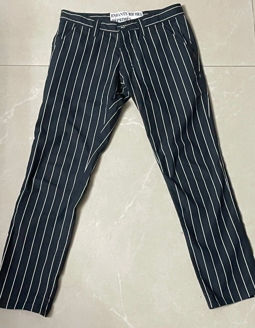 Pre-owned Enfants Riches Deprimes 17ss Striped Western Pants In Black White