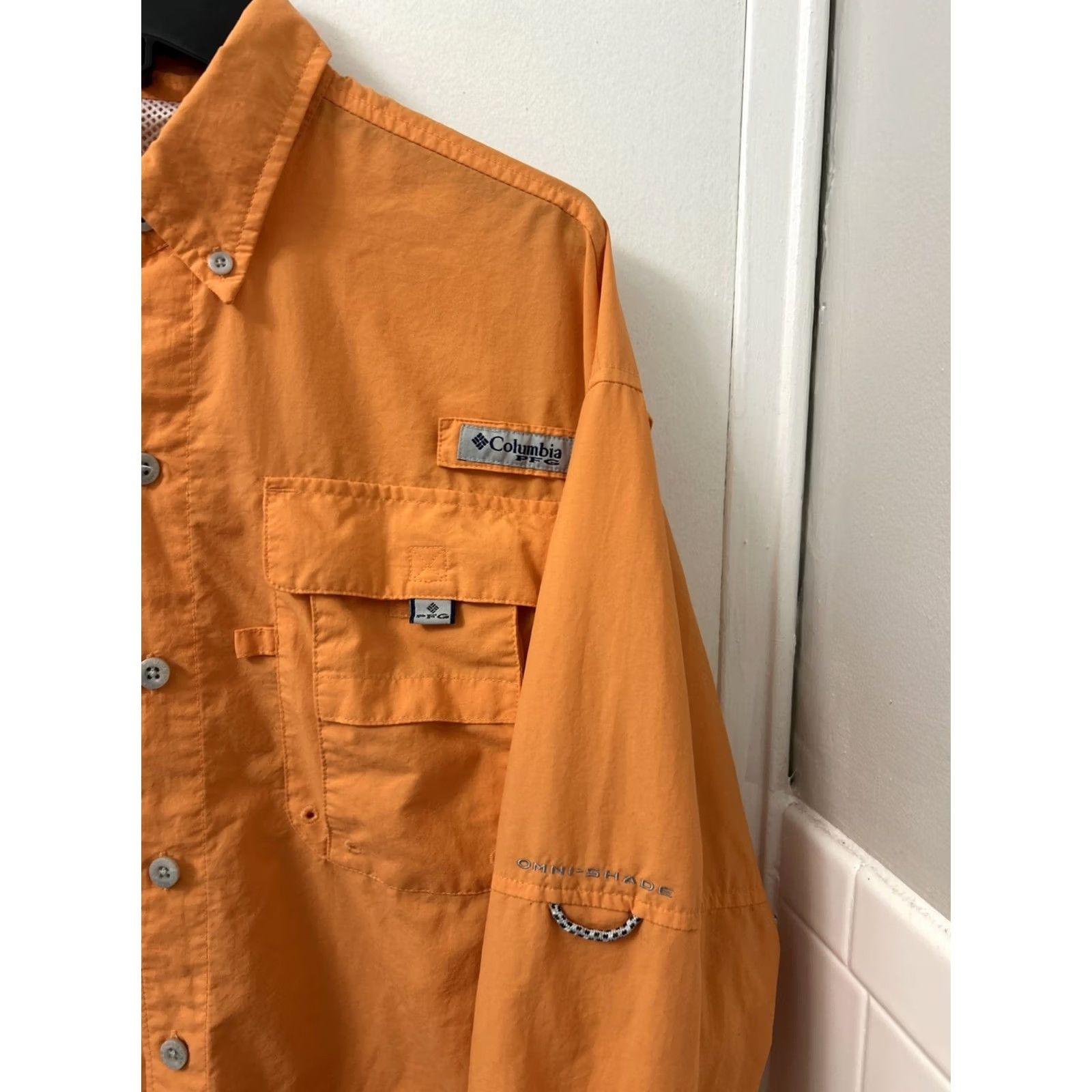 Vintage Columbia PFG Shirt Mens XL Orange Button-Down L/S Pockets Breathable Fishing Performance Casual Travel Size US XL / EU 56 / 4 - 4 Thumbnail