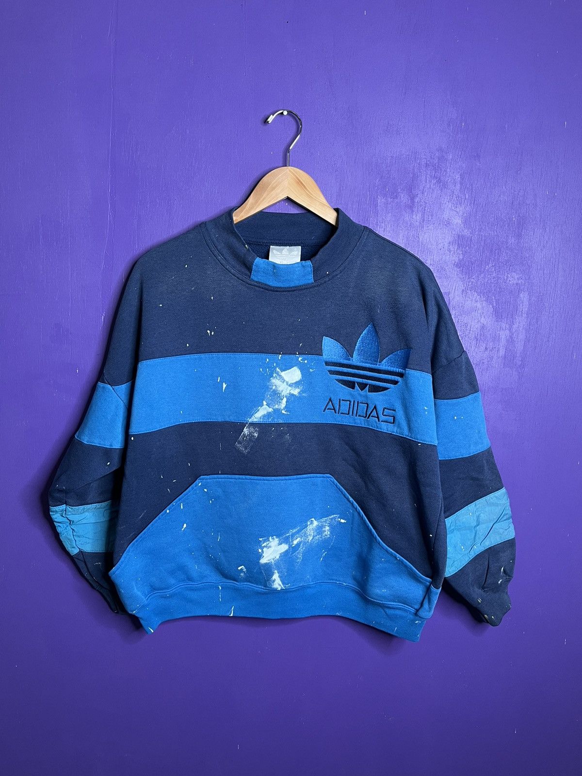 Vintage 80s Adidas painters stripes logo sweatshirt