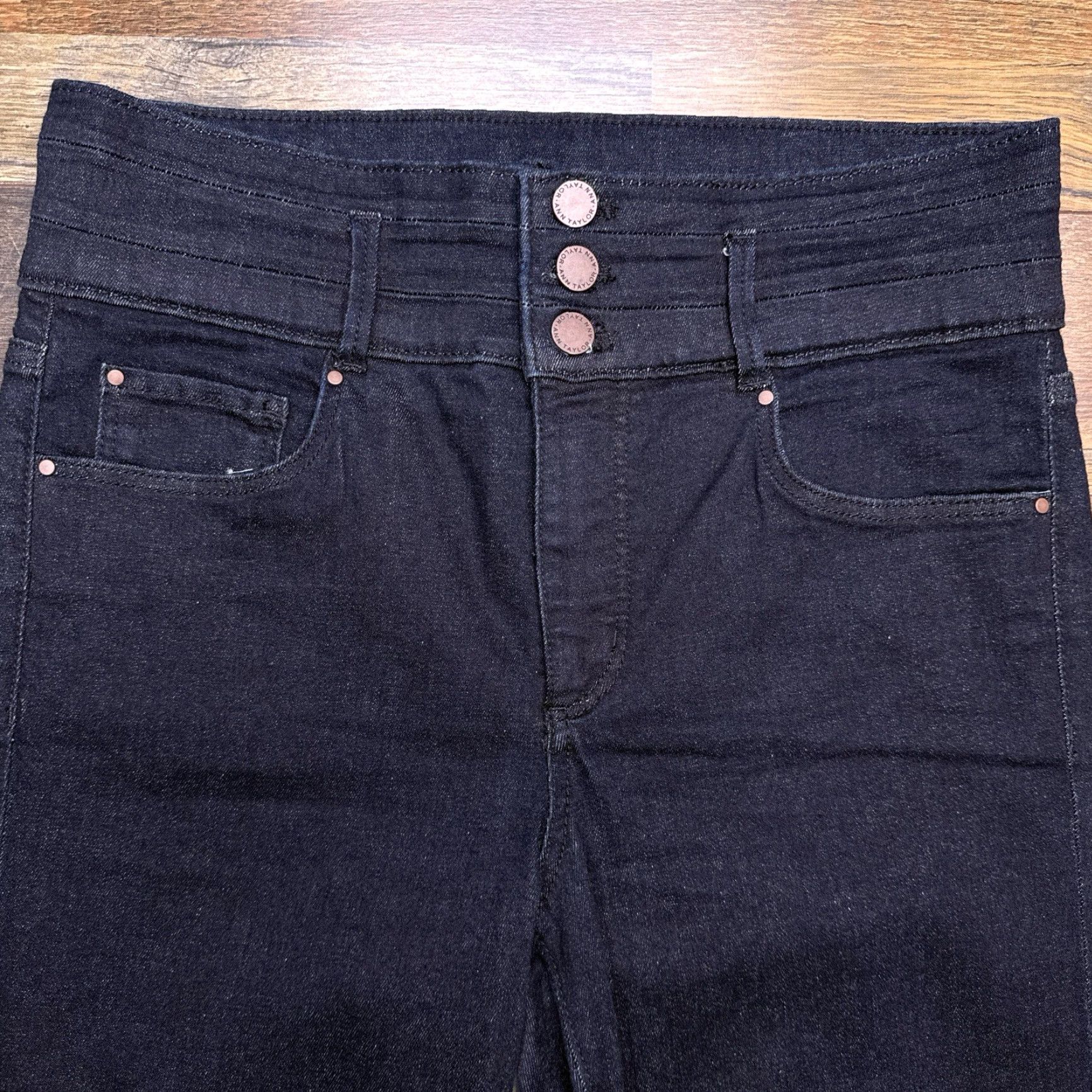 Ann Taylor Ann Taylor Jeans Womens 6 Skinny High Rise Stretch Denim Blue 5-Pocket City Zip Button Slim Regular Machine Washable Holiday? Size 28" / US 6 / IT 42 - 2 Thumbnail