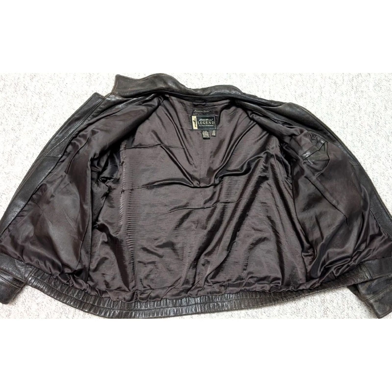 Eddie Bauer VINTAGE Eddie Bauer leather BOMBER jacket 3XLT Mens brown Patina Journeyman 56-58 3XL Tall Size US XXL / EU 58 / 5 - 4 Thumbnail