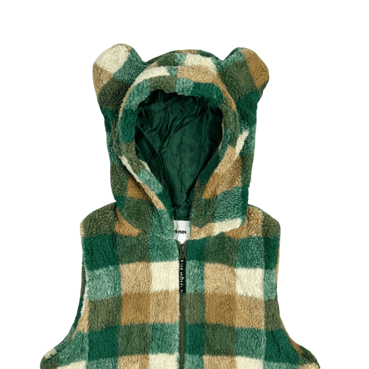 Ne-Net Né-net Bear Plaid Fleece Hoodie Vest Jacket Size US S / EU 44-46 / 1 - 3 Thumbnail