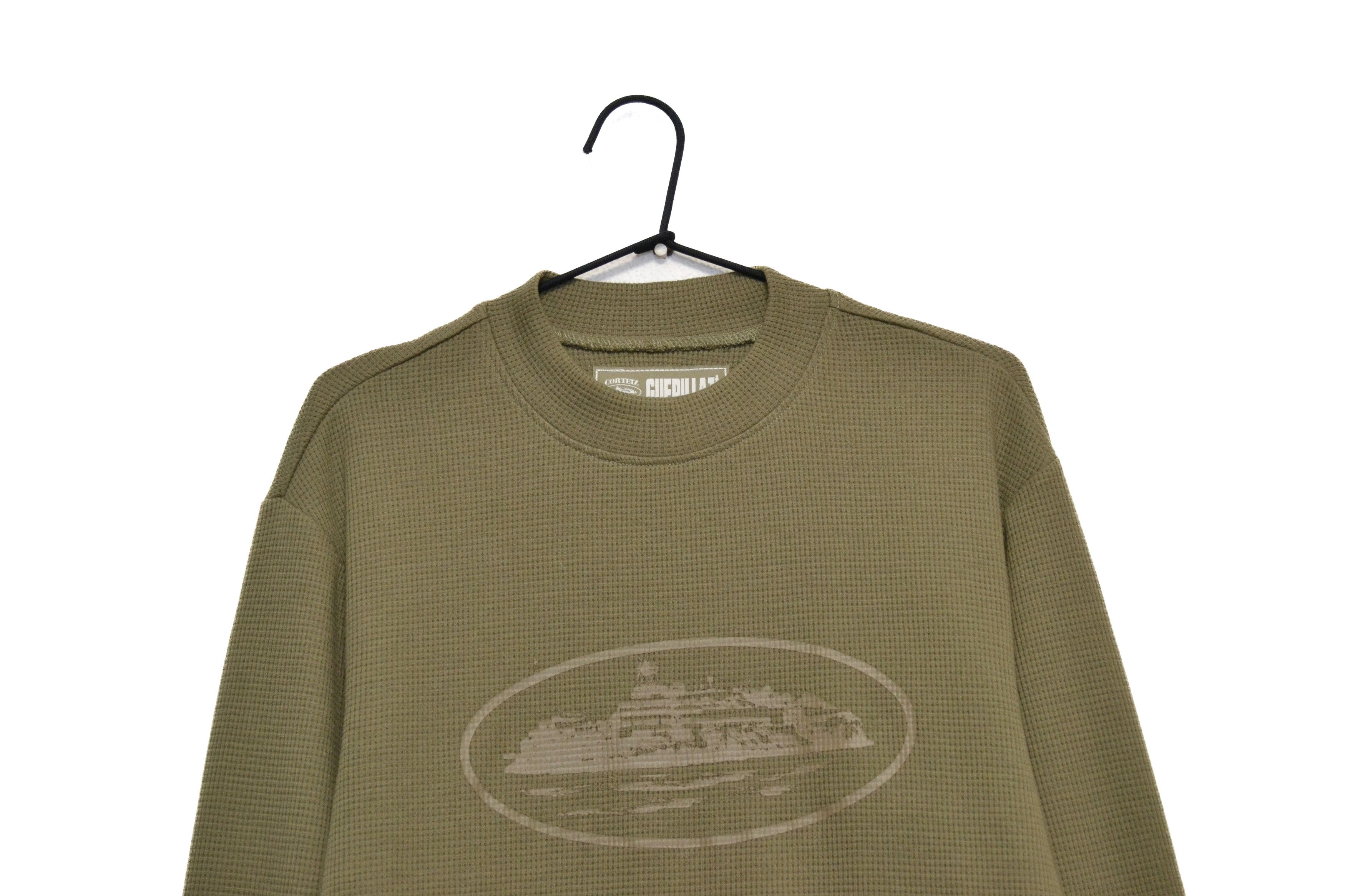 Corteiz Corteiz Guerillaz Alcatraz Green Khaki Waffle Sweatshirt Size US XS / EU 42 / 0 - 2 Thumbnail