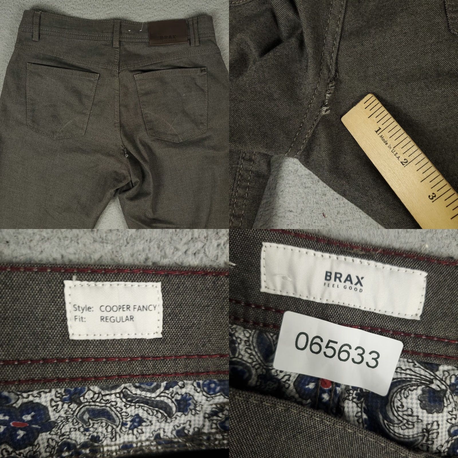 BRAX BRAX Jeans Mens 31x32 Gray/Brown Cooper Casual Straight Leg Denim Pants Size US 31 - 8 Thumbnail