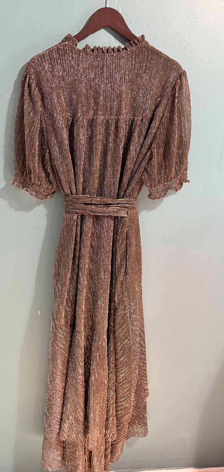 Vintage Wrap Dress Ruffled Tiered Long Evening Formal Dress Size XXL / US 16-18 / IT 52-54 - 8 Thumbnail