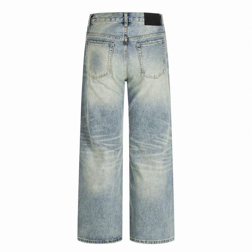 Jean Men's loose casual gradient distressed punk washed jeans Size US 32 / EU 48 - 2 Thumbnail