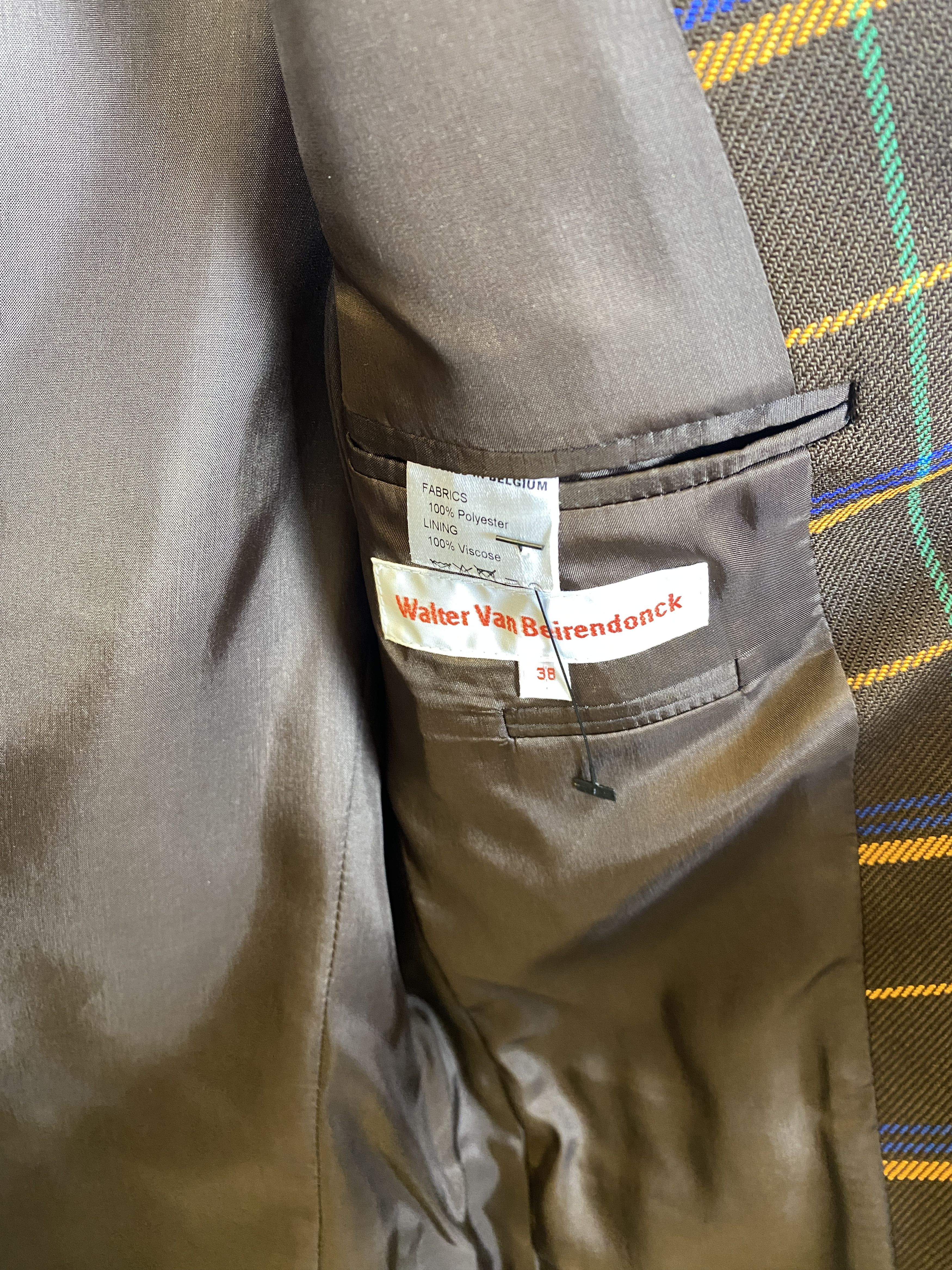$1700 Walter Van Beirendonck Plaid Blazer Size 38