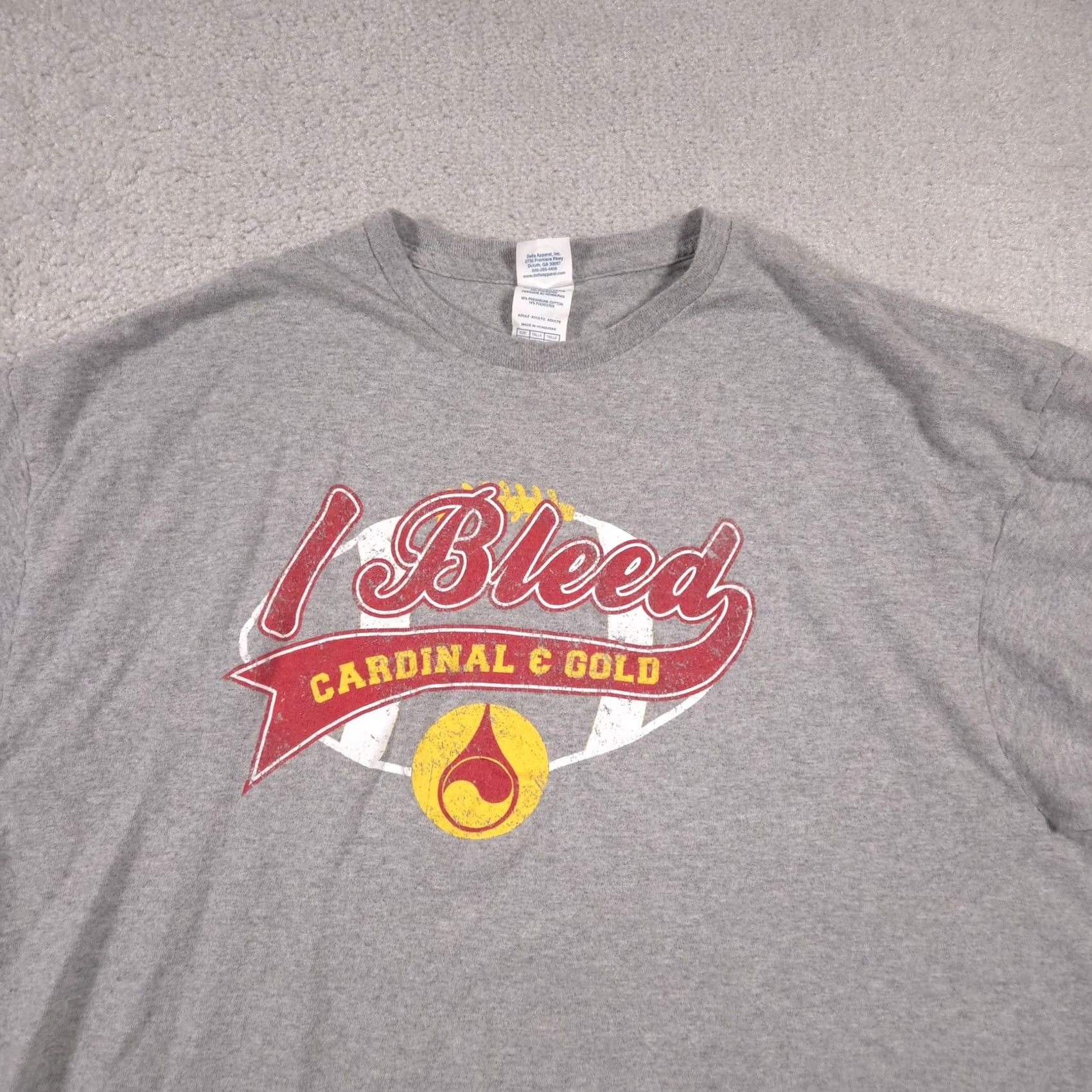 Vintage Cardinal & Gold Football Shirt Mens 2XL Gray I Bleed Graphic Tee Fan Spirit Size US XXL / EU 58 / 5 - 3 Thumbnail