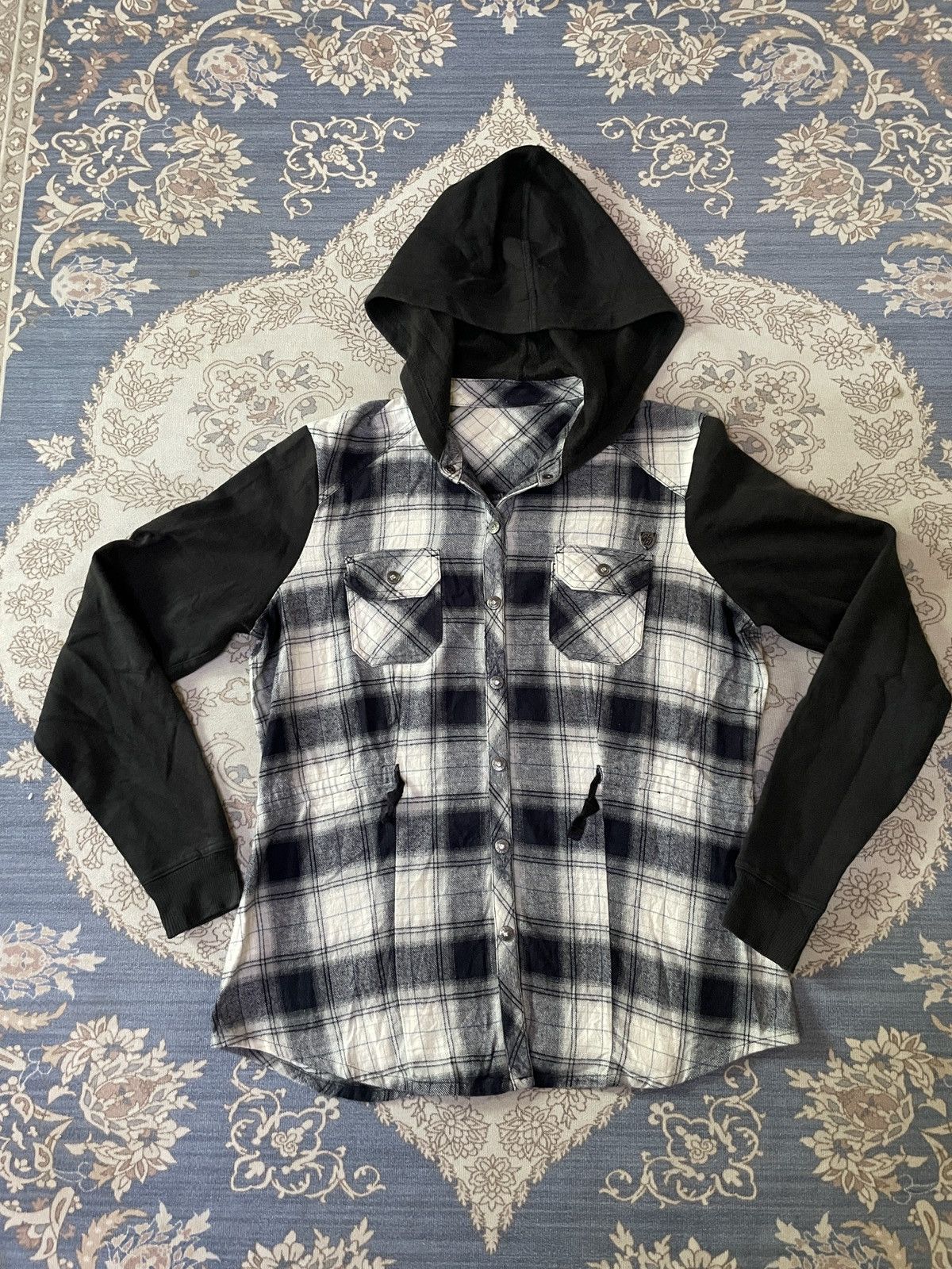 Vintage Vintage Harley Davidson Flannel plaids hooded embroidery szM Size M / US 6-8 / IT 42-44 - 2 Thumbnail