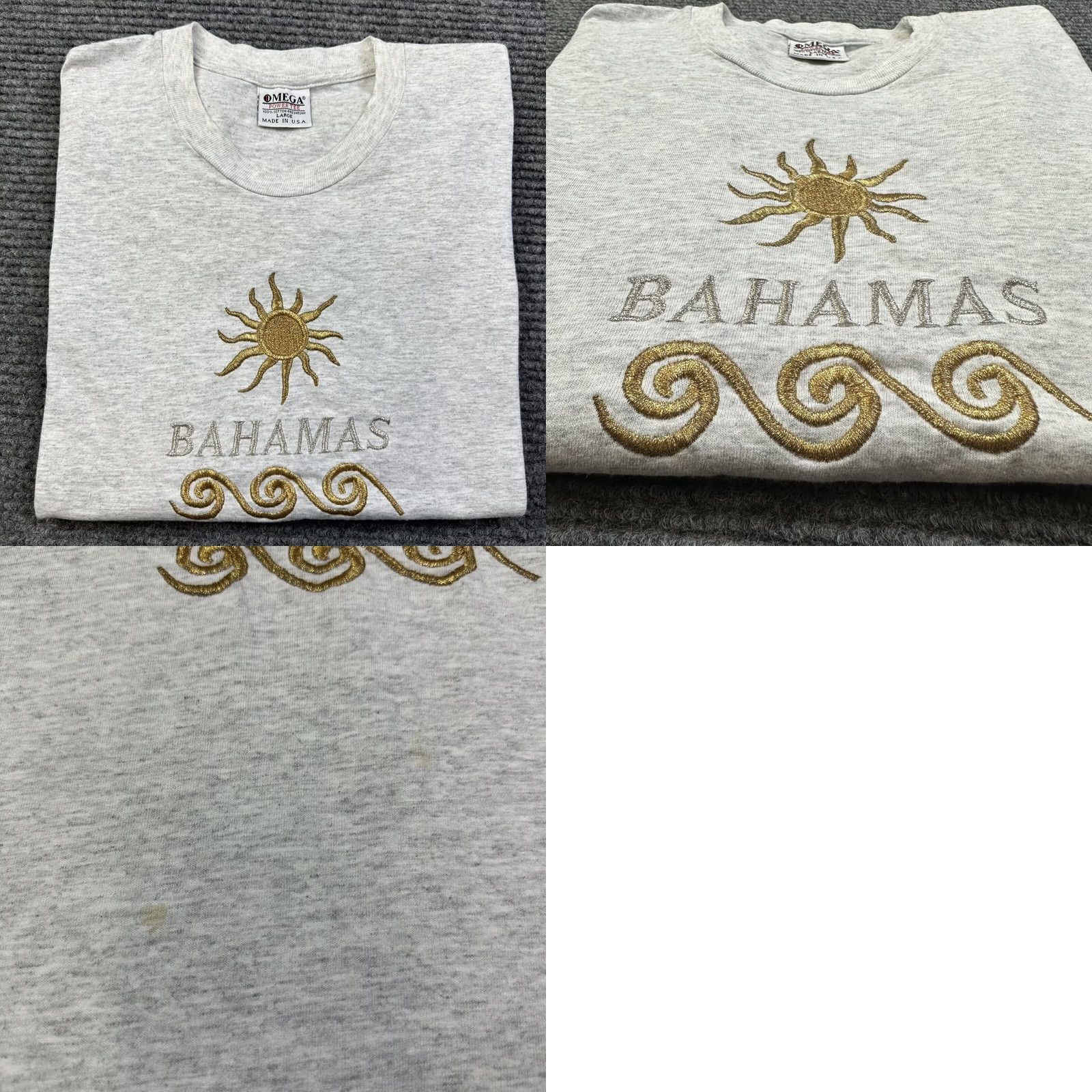 Omega VINTAGE 90s Omega T-Shirt Bahamas Embroidered Single Stitch Crew Neck Gray L Adults Unisex Short Sleeve USA Made Size US L / EU 52-54 / 3 - 8 Thumbnail