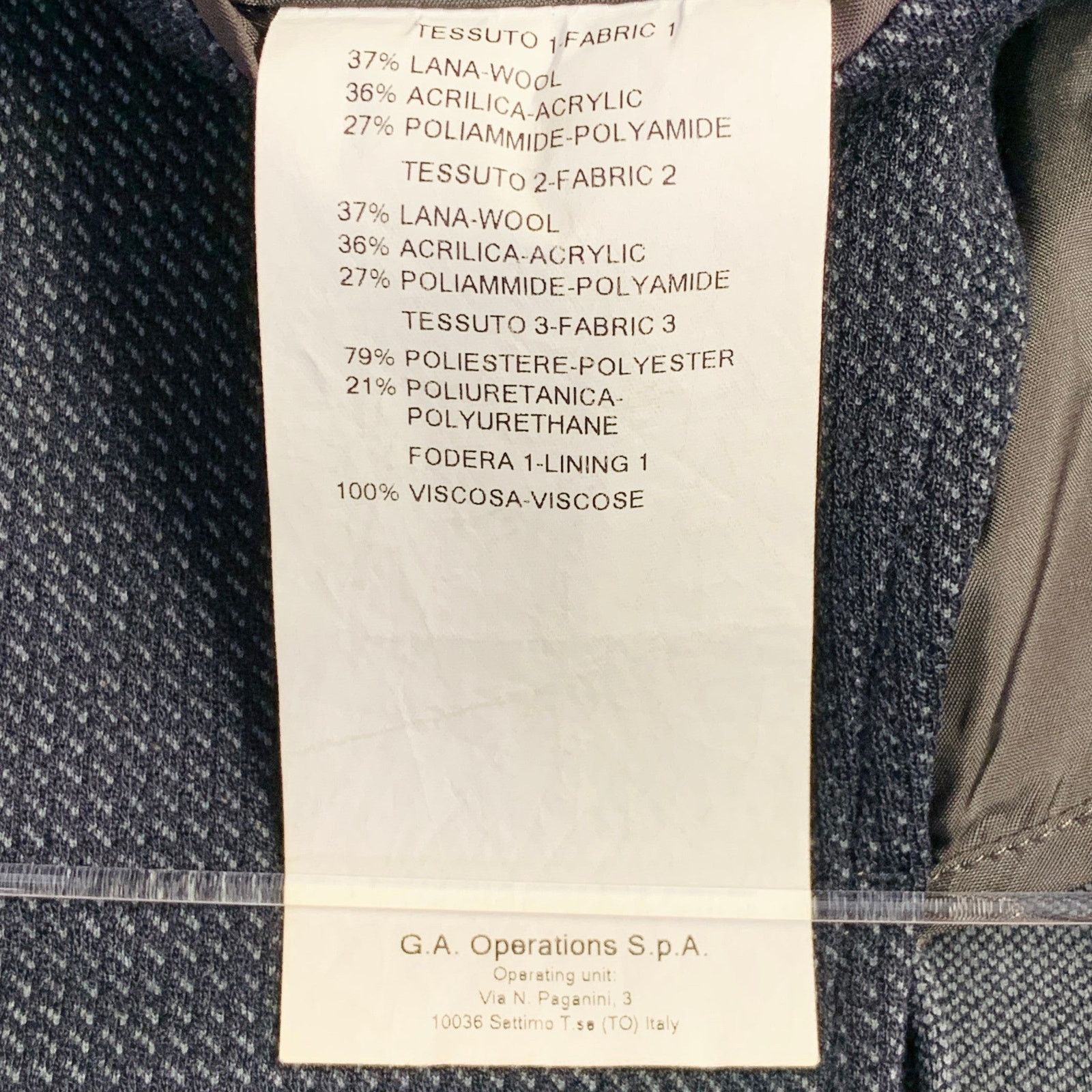 Armani Collezioni Size 40 Black Blue Textured Wool Blend Sport Coat Size 40R - 7 Thumbnail