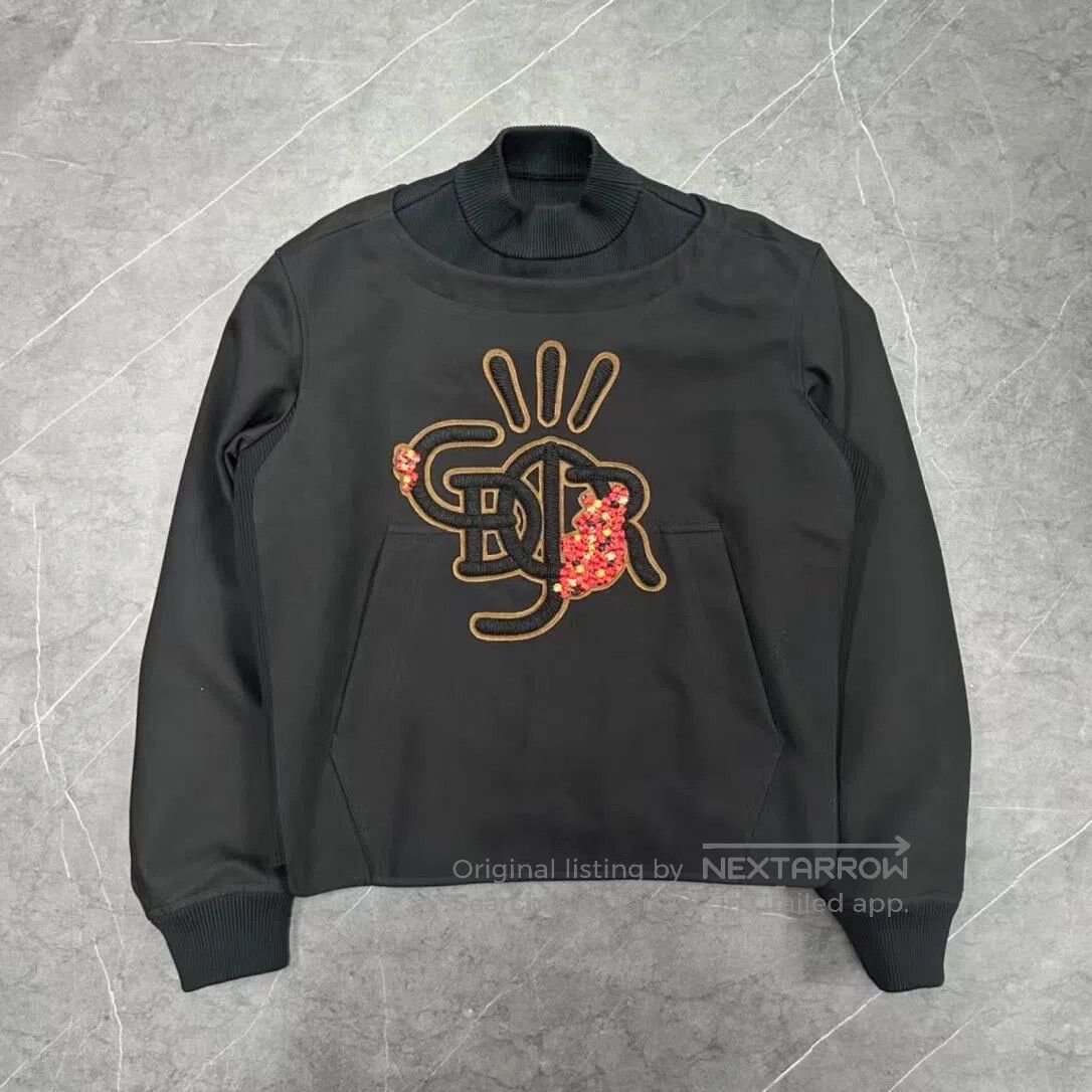 Dior Dior Black Two-in-One Look Beaded Embroidery Sweatshirt| Size US S / EU 44-46 / 1 - 1 Thumbnail