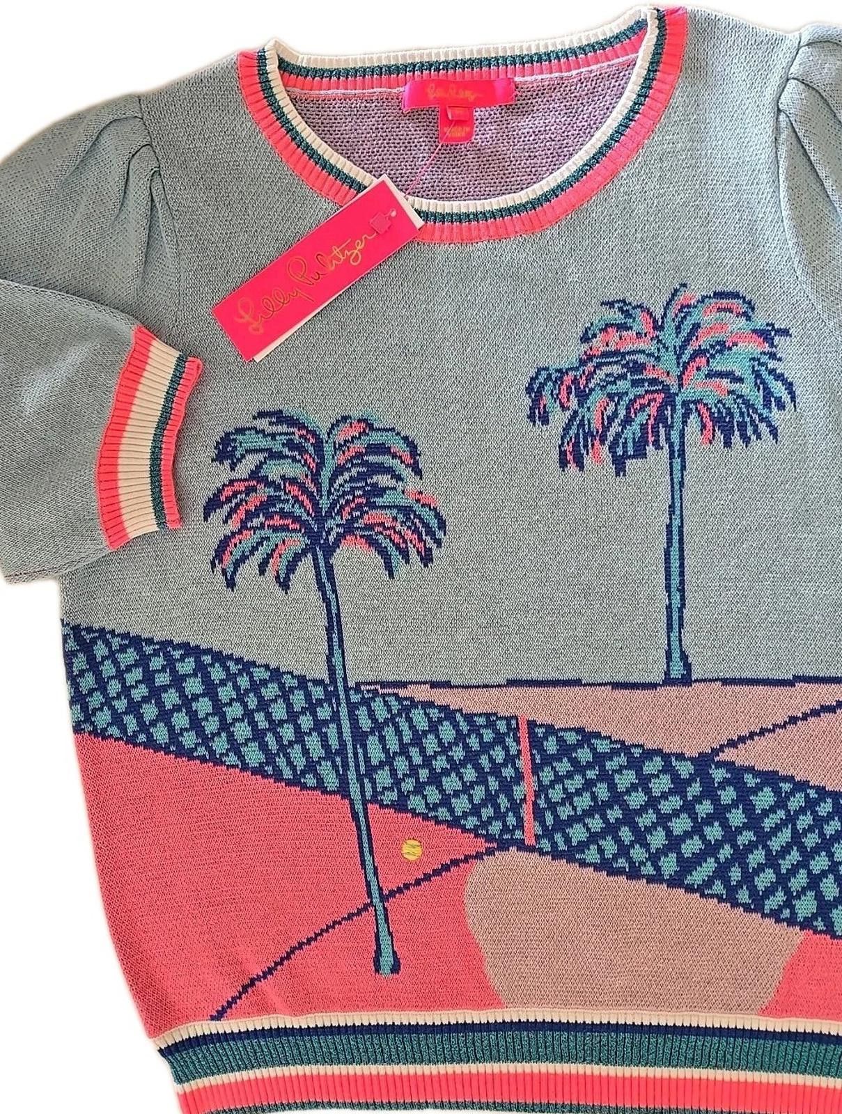 Lilly Pulitzer LILLY PULITZER Sweater Womens M Short Sleeve Tennis Top $148 Size M / US 6-8 / IT 42-44 - 5 Thumbnail