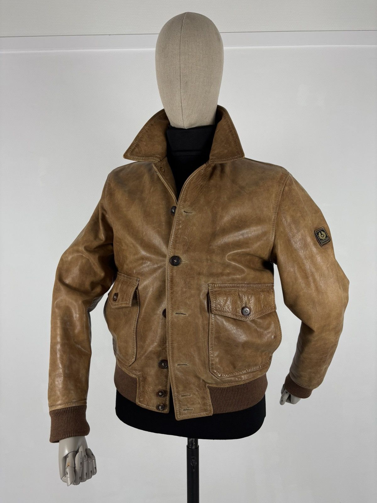Belstaff Rare "The Aviator" A1 Leather Gold Label Biker Prince Archive Special Edition Bomber Racer Jacket Size US M / EU 48-50 / 2 - 8 Thumbnail