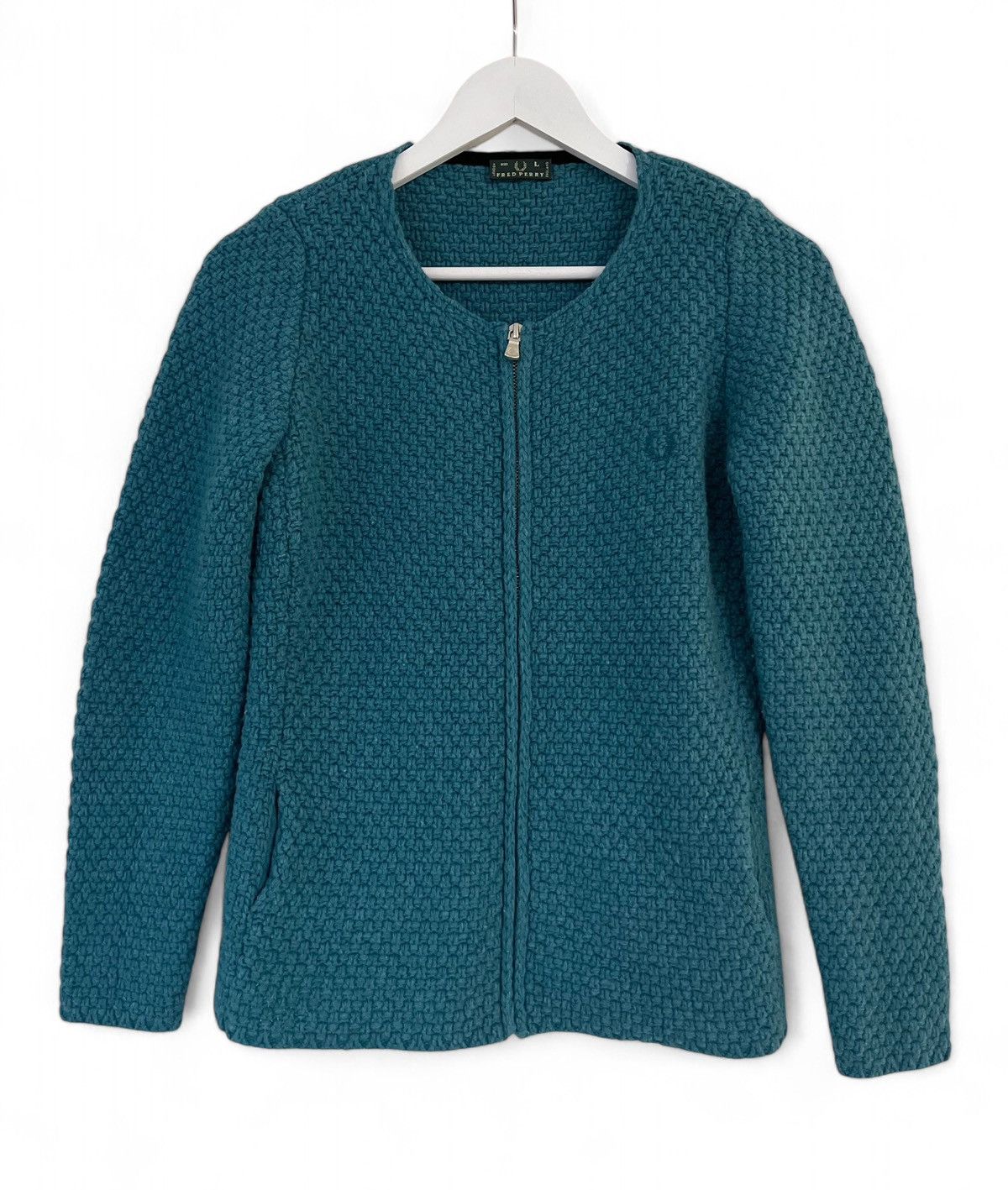 Fred Perry × Vintage 90's Fred Perry Italy Wool Cardigan Sweater Zip Women's L Size L / US 10 / IT 46 - 1 Thumbnail