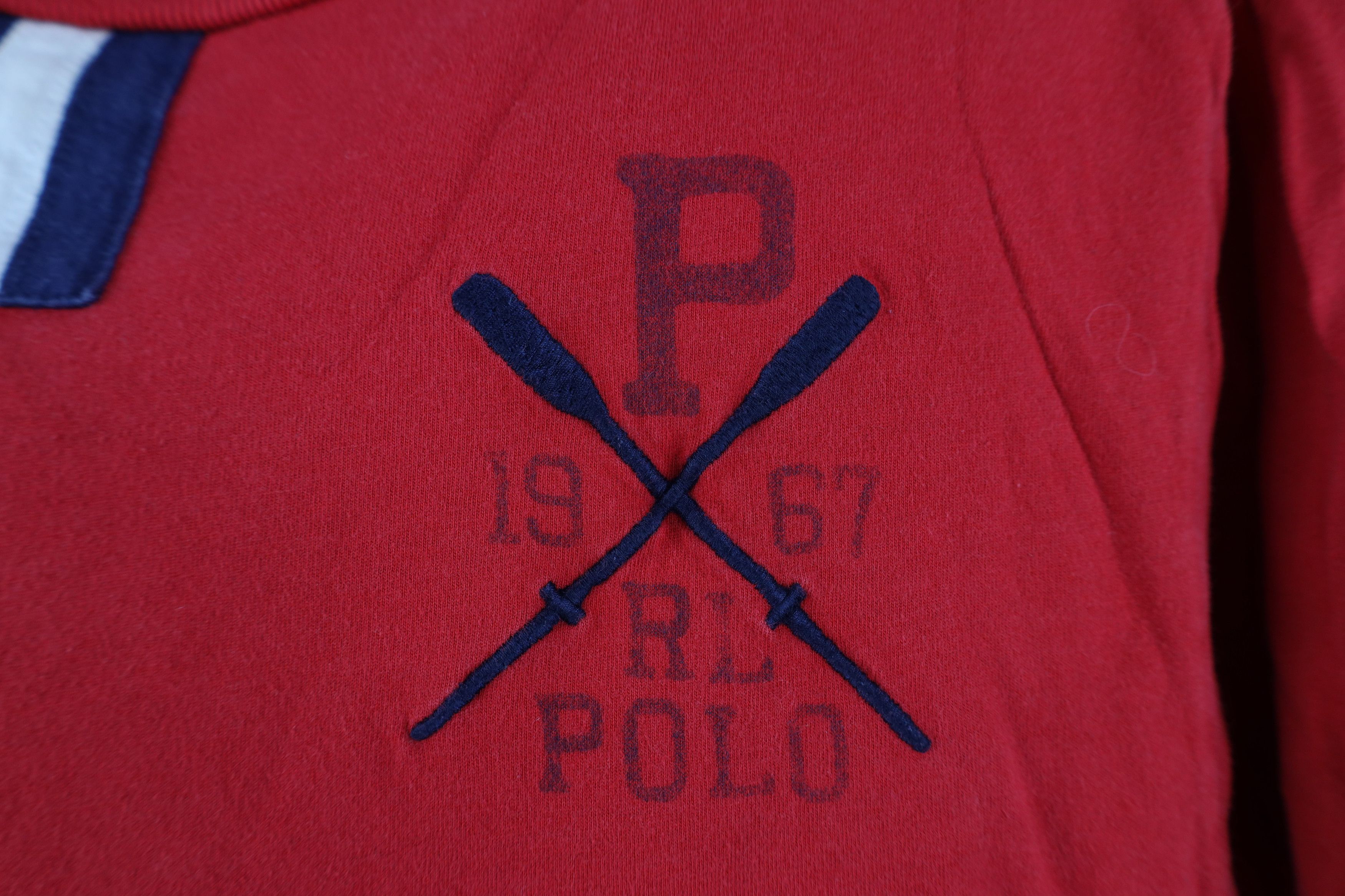 Ralph Lauren Vintage 90s Ralph Lauren Spell Out Crew Rowing T-Shirt Red Size US S / EU 44-46 / 1 - 4 Thumbnail