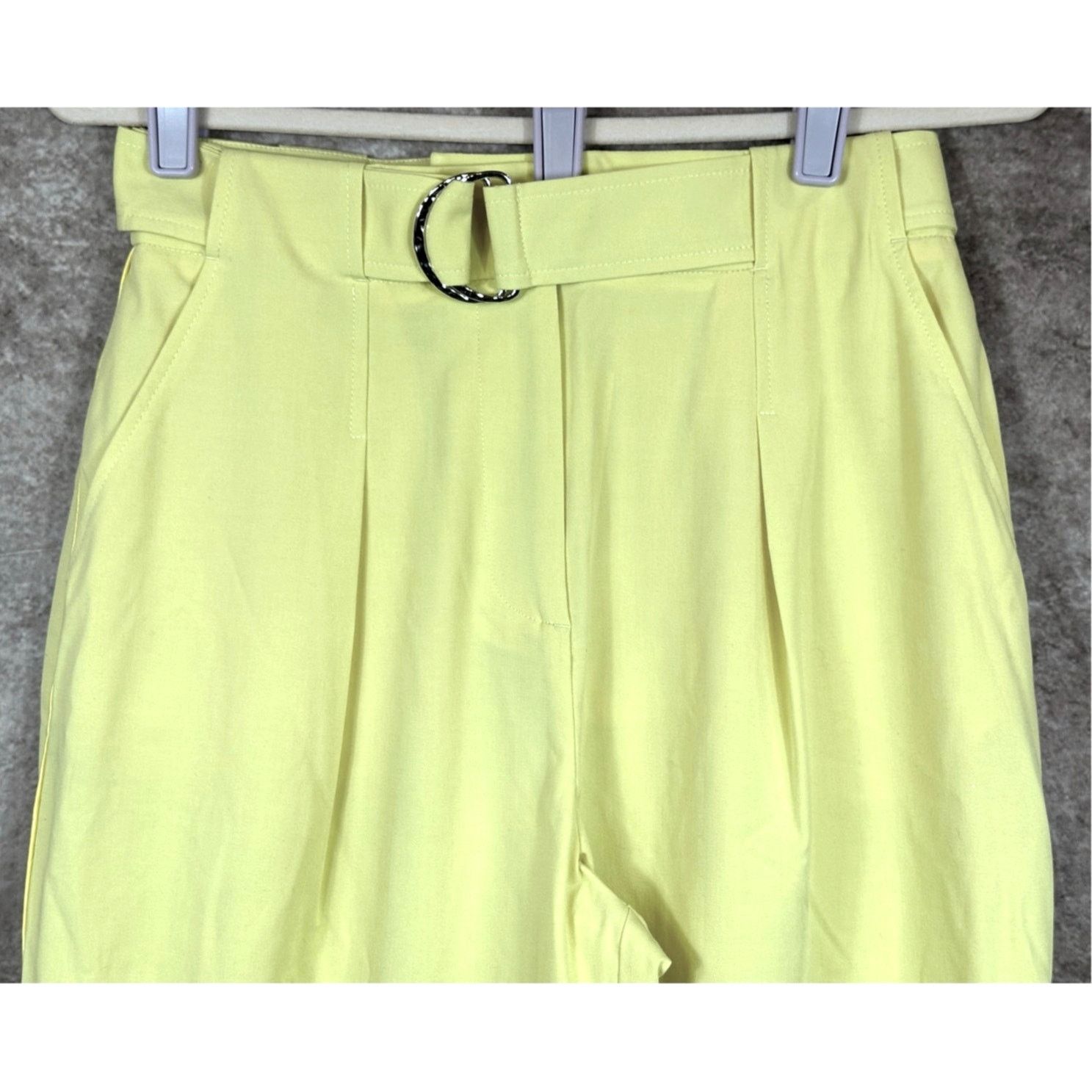 Tanya Taylor Tanya Taylor Tyler Cuffed Pleated Belted Pants Daffodil 4 Size 27" / US 4 / IT 40 - 10 Thumbnail