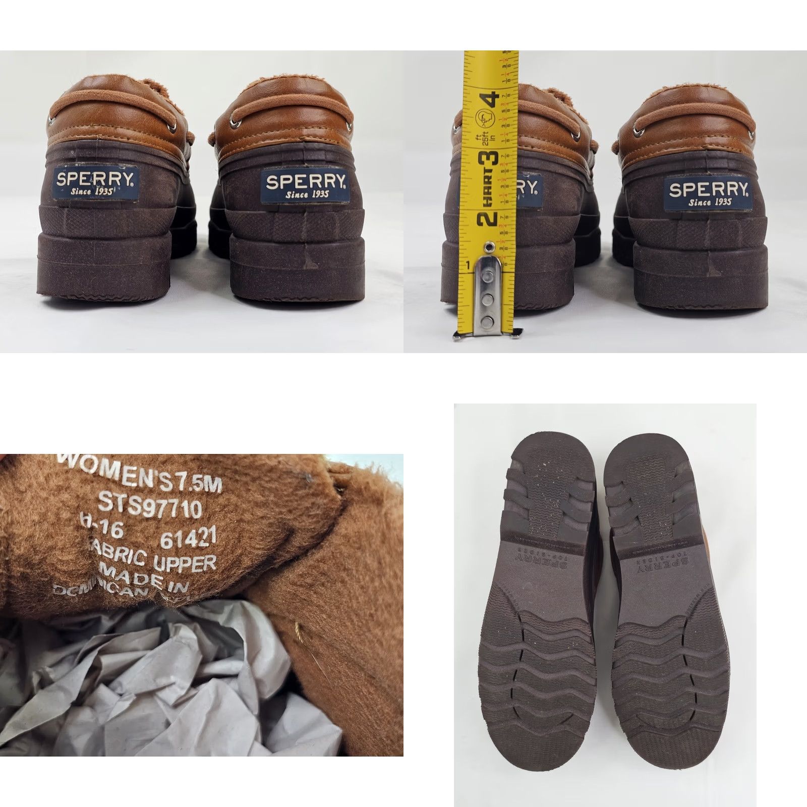 Sperry Sperry Top Sider Boots Women 7.5 Tan Waterproof Leather Lined Ankle Heron Seal Low Boots, M, Casual, Preppy, Nautical, Walking, EUC Size US 8 / IT 38 - 8 Thumbnail