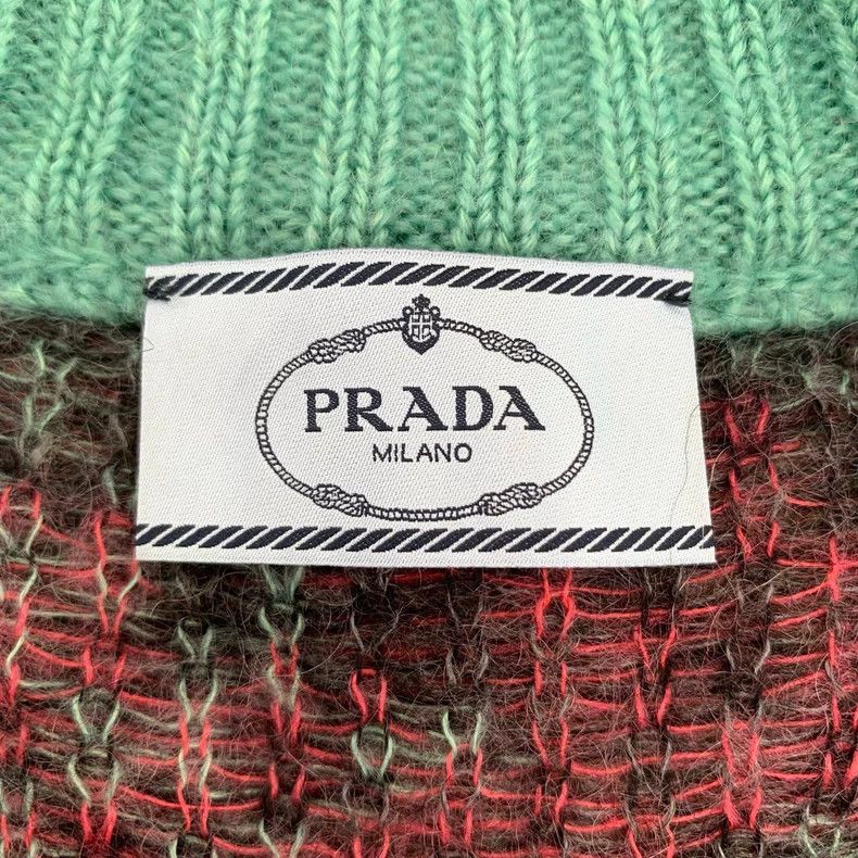 Prada Prada Patterned inlaid color block horsehair knitted cardig Size US XS / EU 42 / 0 - 5 Thumbnail