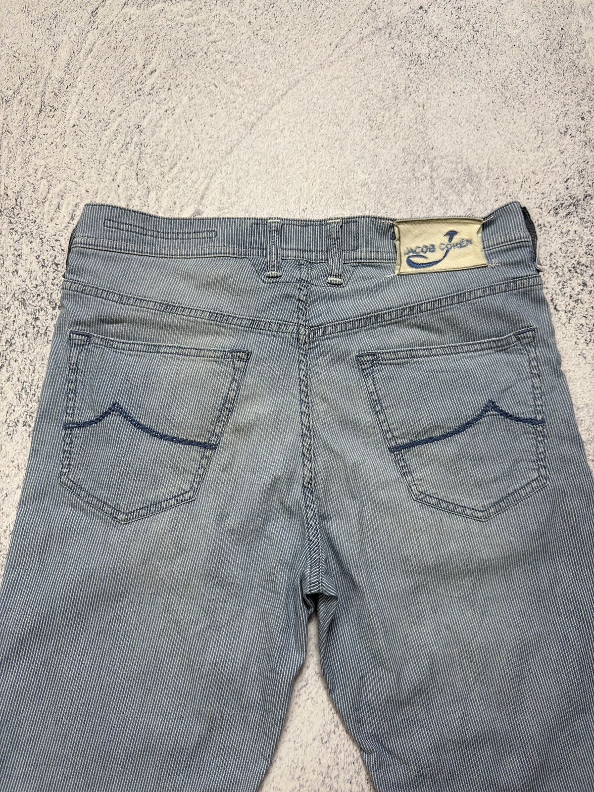 Jacob Cohen Jacob Cohën PW633 Pinstripe Shorts Handmade Premium Denim Size US 33 - 4 Thumbnail