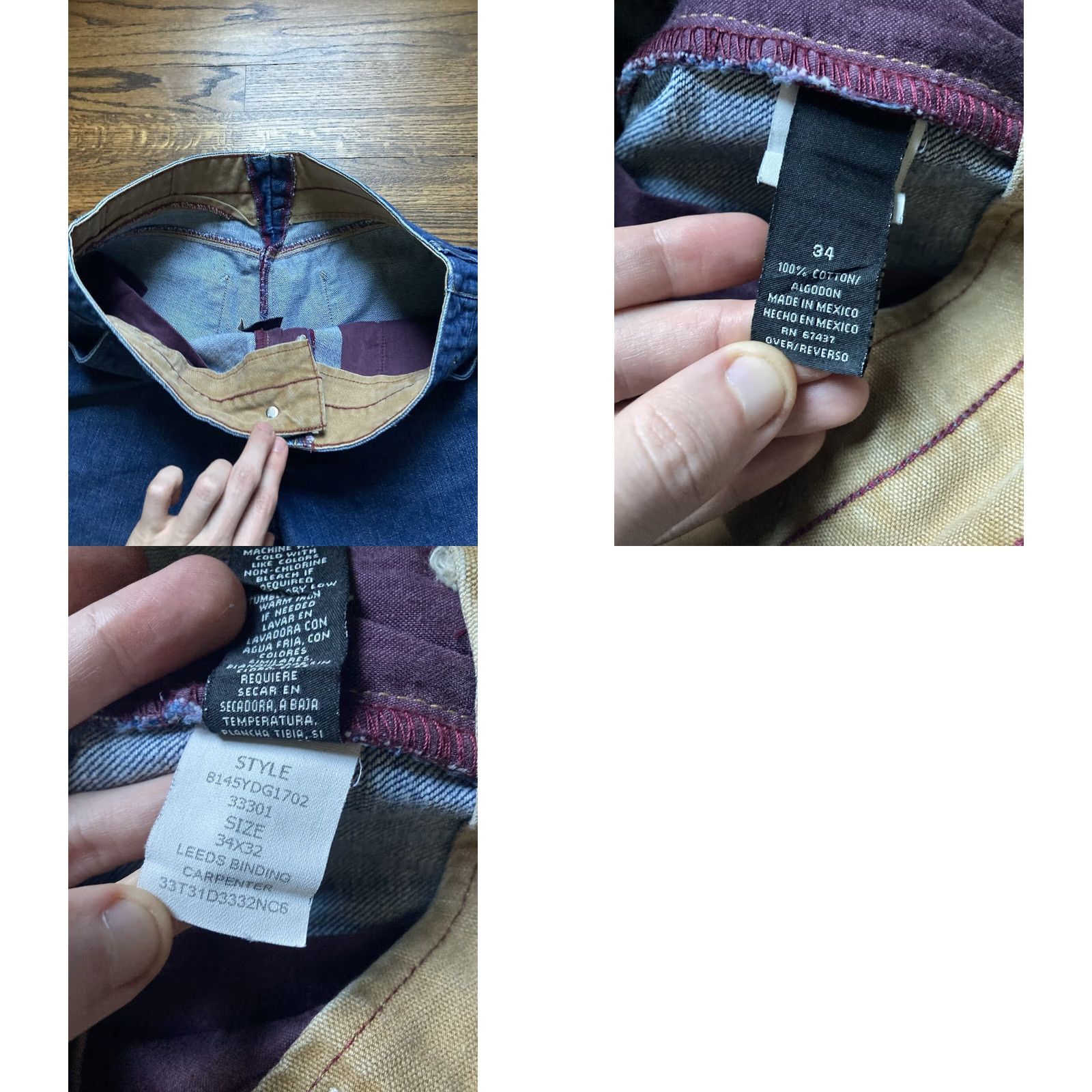 Polo Ralph Lauren VINTAGE Polo Ralph Lauren Jeans Carpenter Mens 34x30 Blue 90s Straight Skater Bindings Y2K Size US S / EU 44-46 / 1 - 9 Thumbnail