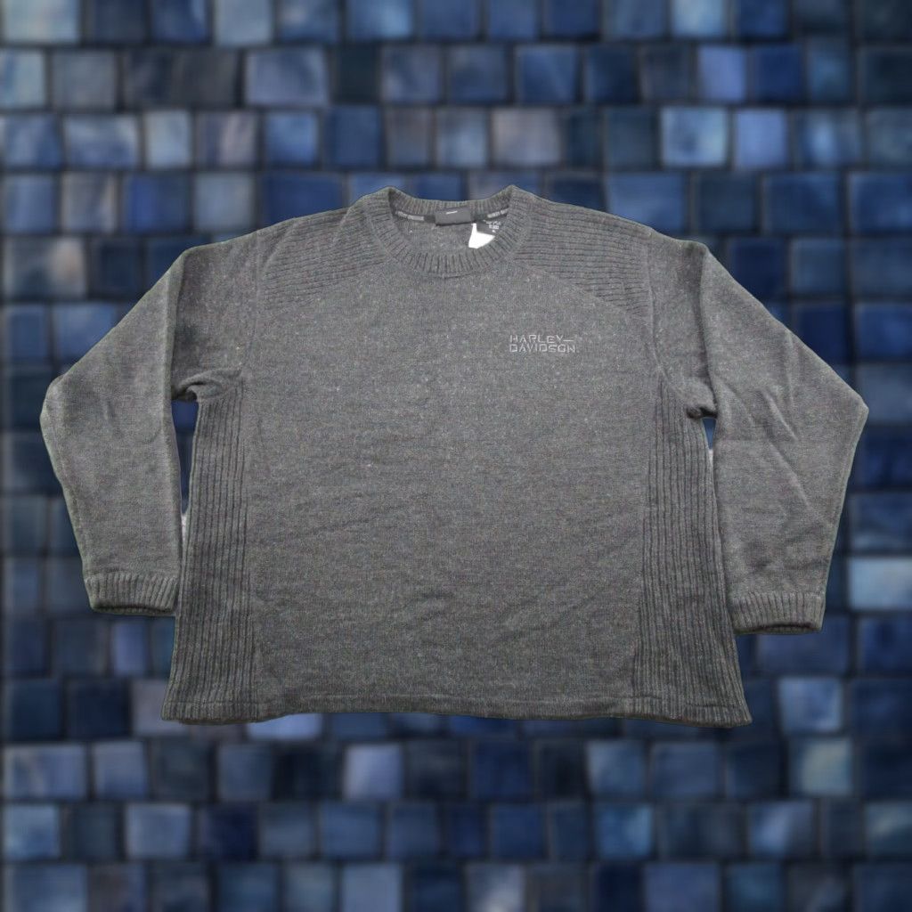 Harley Davidson Harley-Davidson Men's Wool Blend Pullover Knit Sweater Size XL Embroidered Gray Crew Neck Winter Casual Biker Motorcycle Size US XL / EU 56 / 4 - 1 Thumbnail