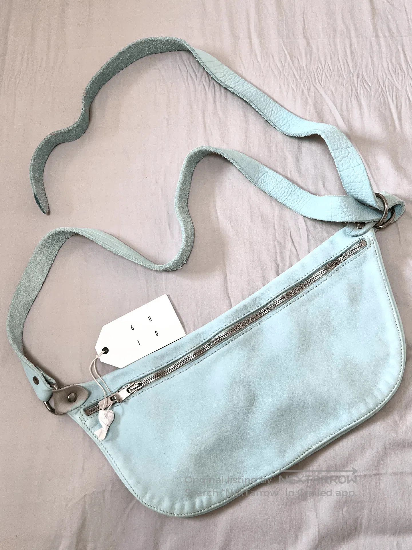 Guidi Guidi Q10 Glacier Blue Distressed Horse Leather Crossbody. Size ONE SIZE - 6 Thumbnail