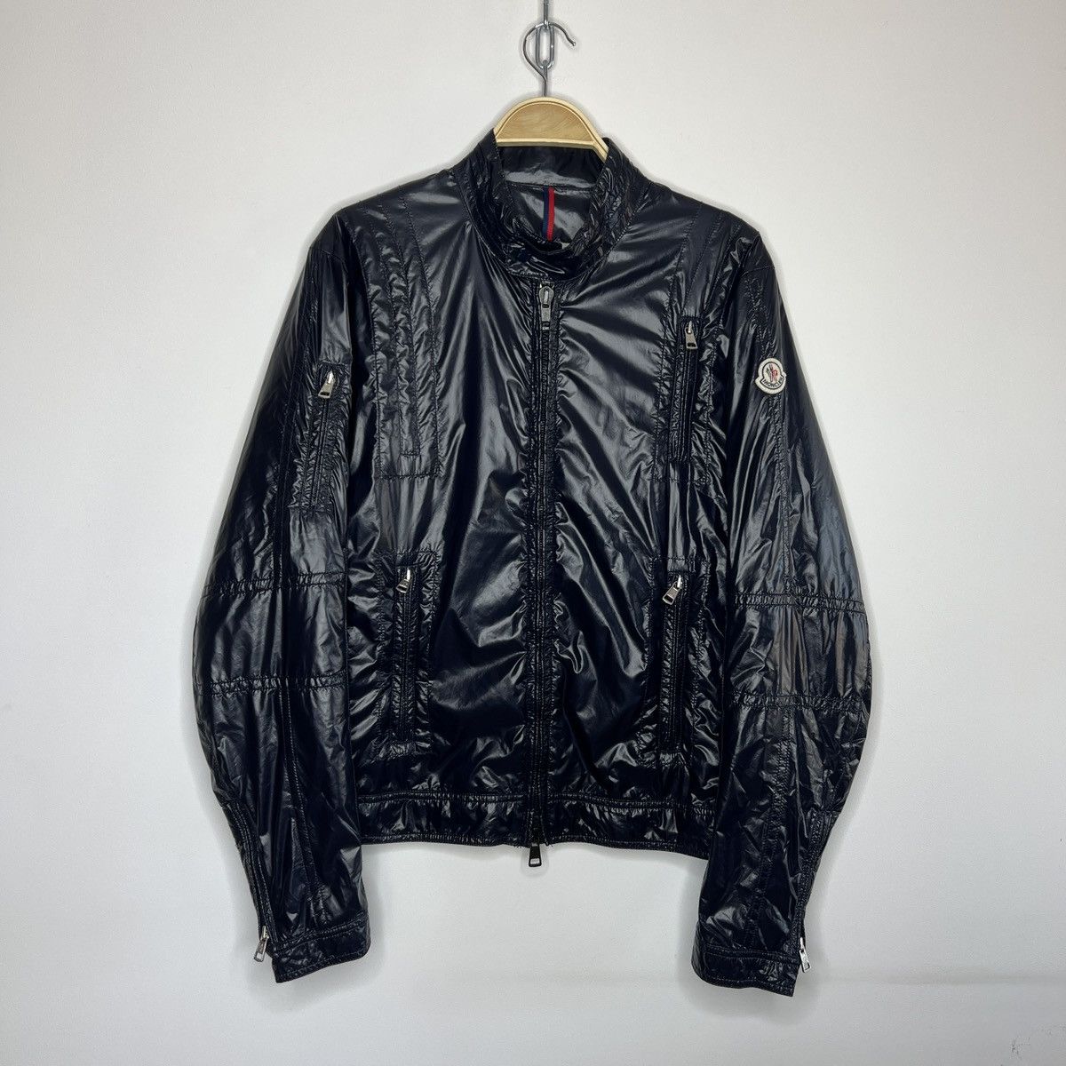 Moncler Moncler Nylon Bomber Navy Jacket Logo Shiny Rare Hype Size US M / EU 48-50 / 2 - 1 Thumbnail