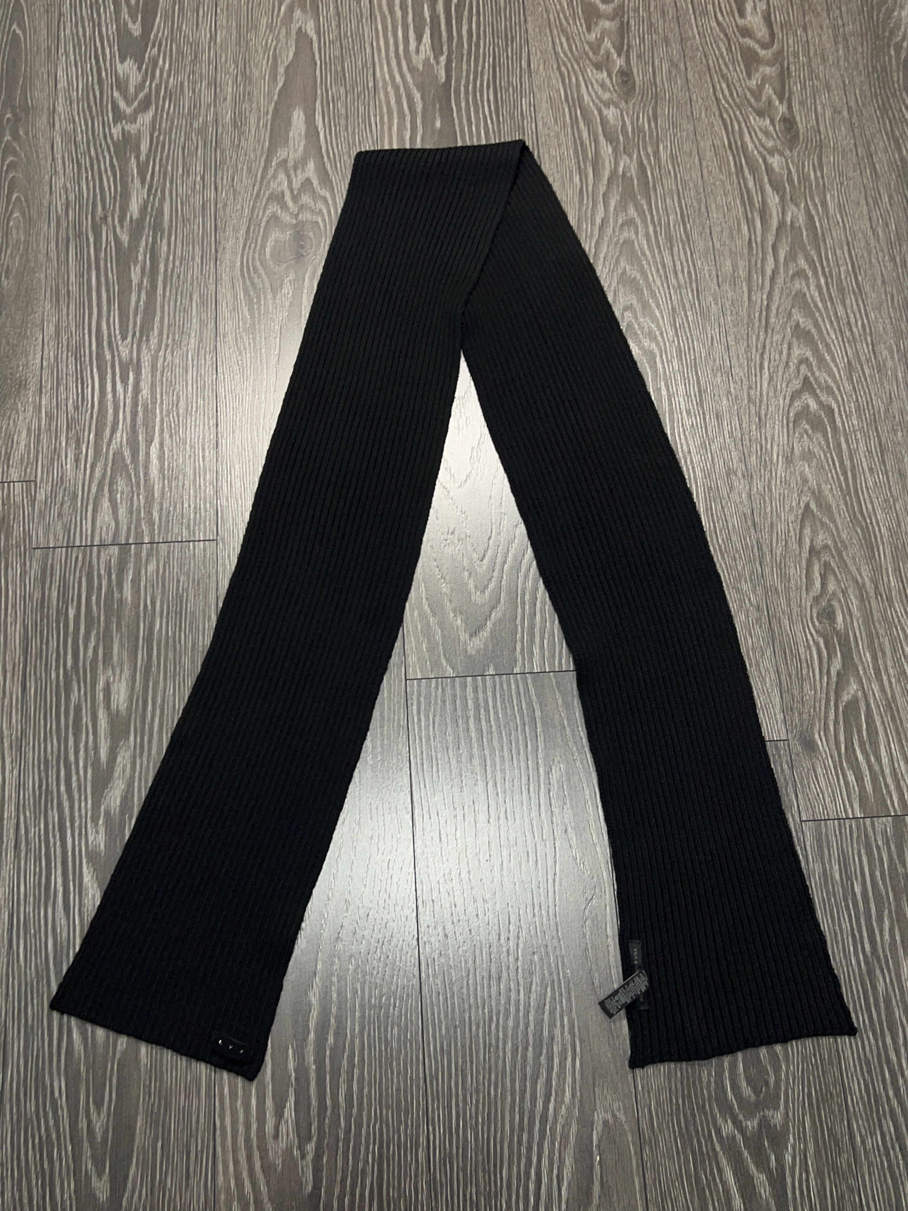 John Varvatos USA Black Cable Knit Scarf Wool Acrylic Size 22.5 x 7.5 inch Size ONE SIZE - 5 Thumbnail