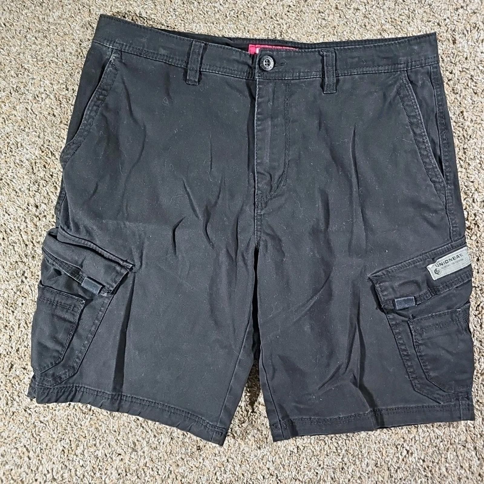 UNIONBAY Unionbay Shorts Mens 36 Black Flat Front Chino Cargo Casual Size US 36 / EU 52 - 1 Thumbnail