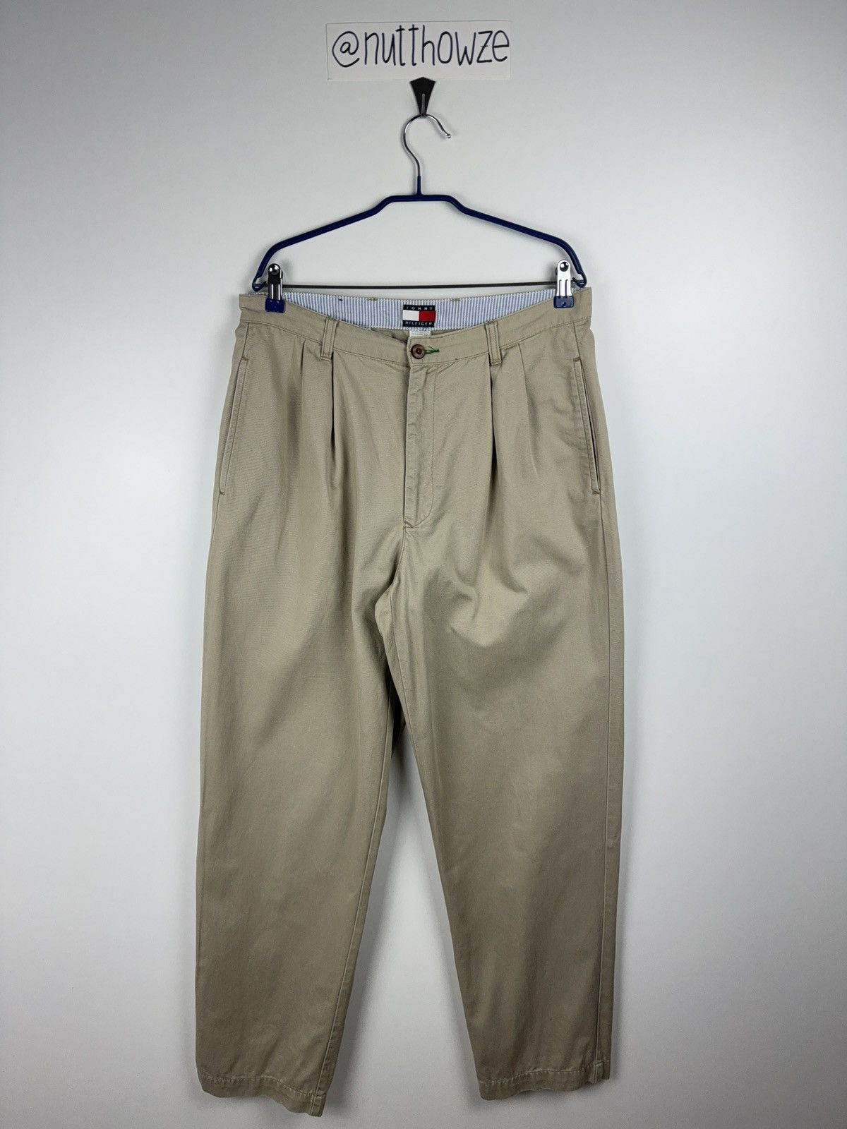 Tommy Hilfiger Vintage Y2K 33x34 Tommy Hilfiger Beige Cotton Chino Pant Size US 33 - 1 Thumbnail